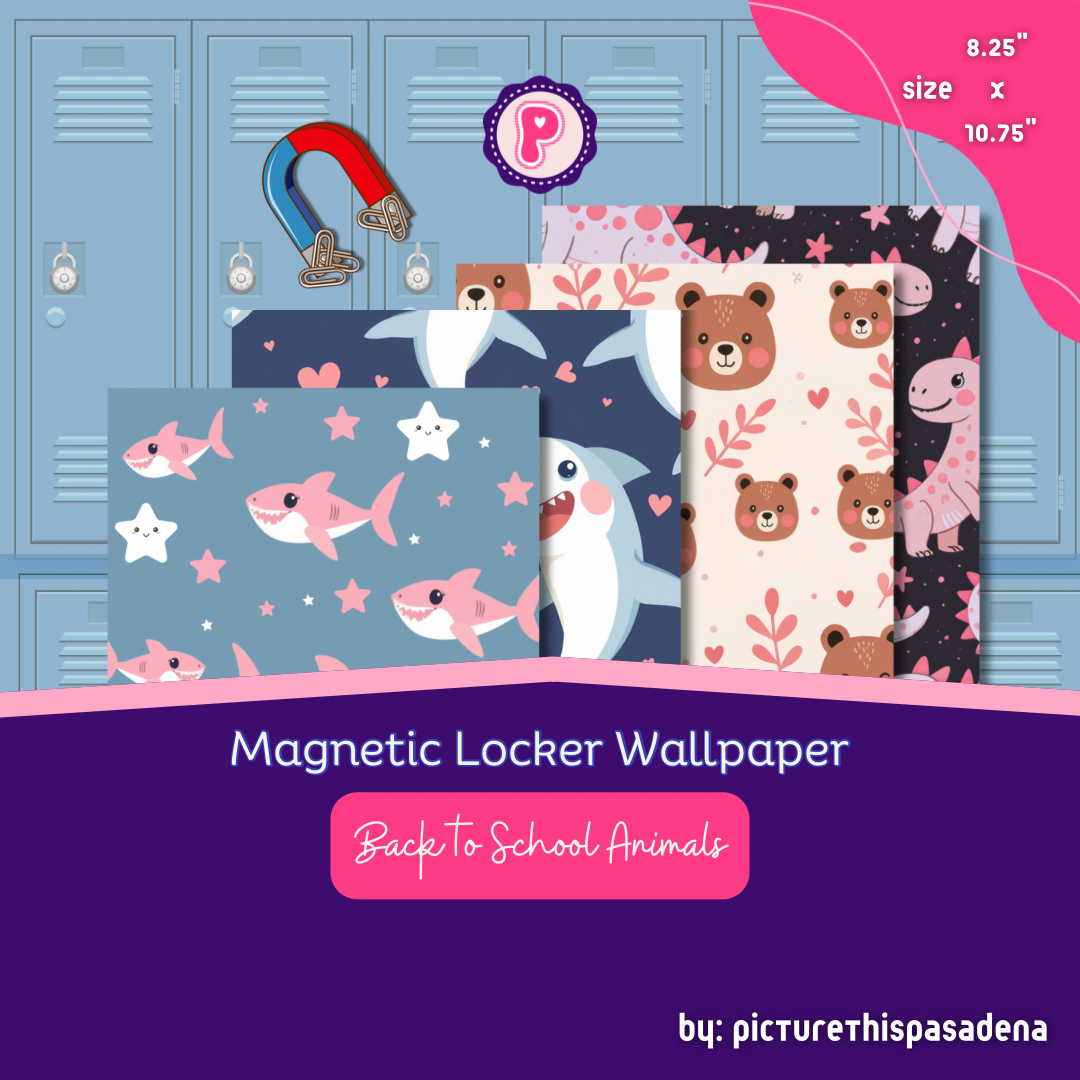 Magnetic Locker Wallpaper - Back to School Animals