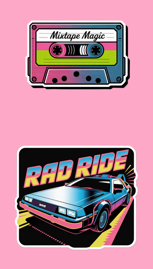 80s Aesthetic Temporary Stickers