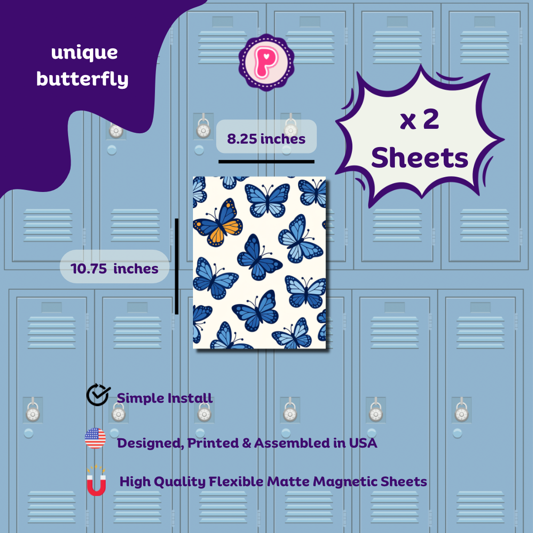 Magnetic Locker Wallpaper - Butterflies and Baby Animals