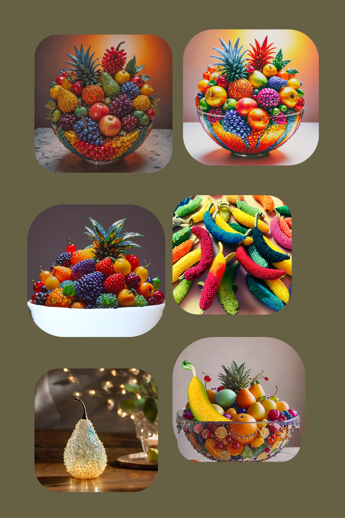 Artificial Fruit Magnet Set - 9 Assorted Sizes