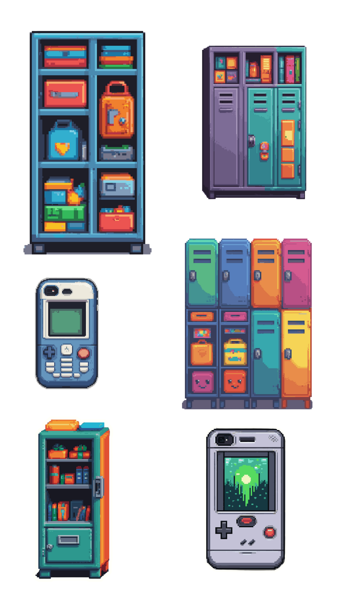 Pixel Perfect Sticker Sheets - Locker Safe