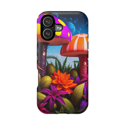 Magnetic Impact-Resistant Case — Psychedelic Mushroom Garden Phone Cover