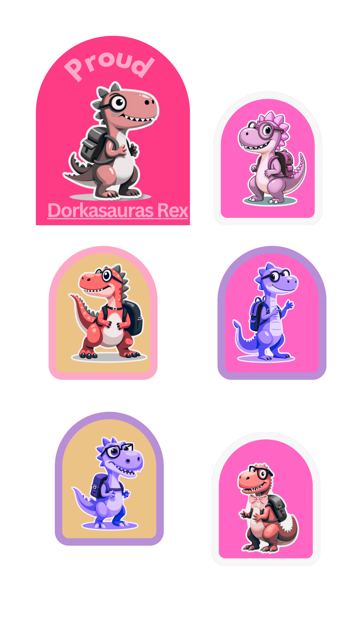 Proud Dorkasauras Rex Sticker Sheets