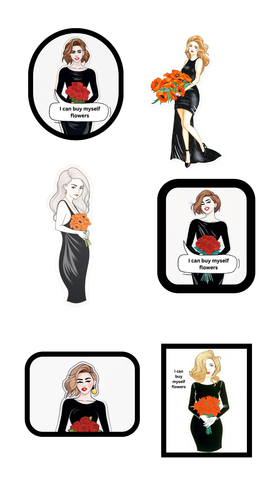 I can buy myself flowers sticker sheet set
