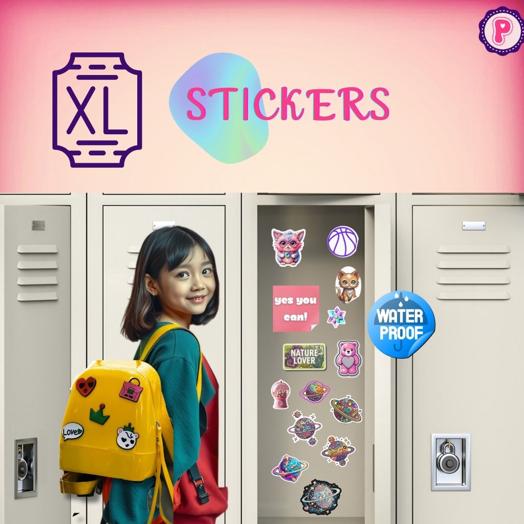 Extra Large Stickers For Locker - Set of 6