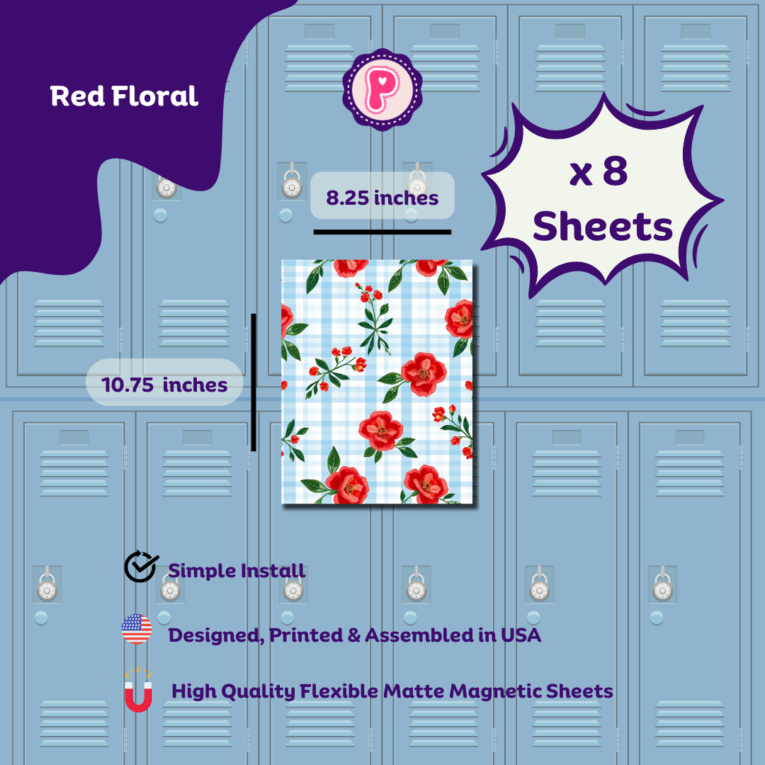 Magnetic Locker Wallpaper - Blue Gingham School & Office