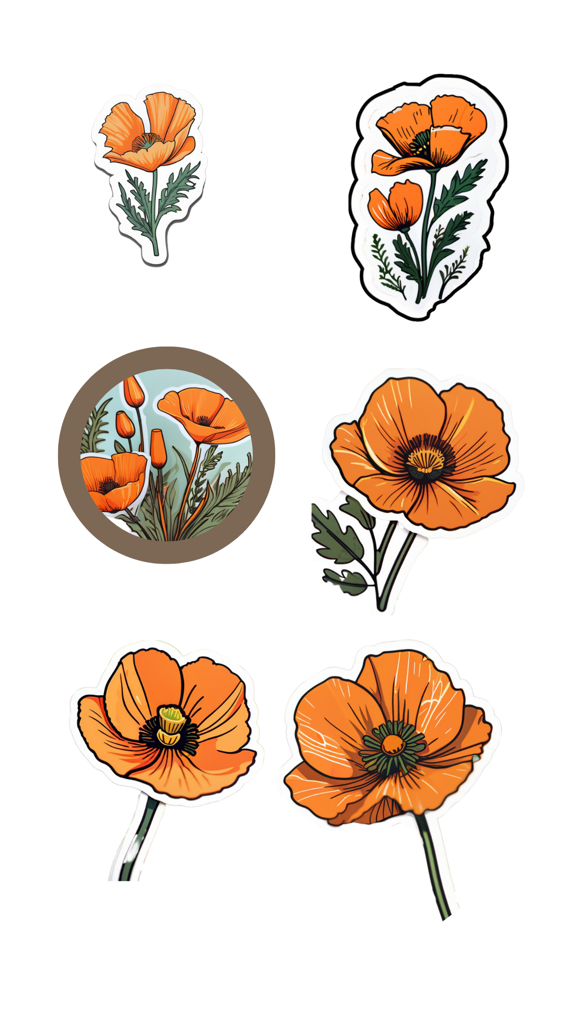 Sticker Sheets - Waterproof - Kids, California, Love or Japanese Art theme