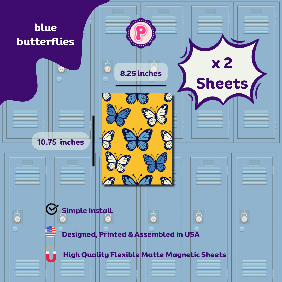 Magnetic Locker Wallpaper - Butterflies and Baby Animals