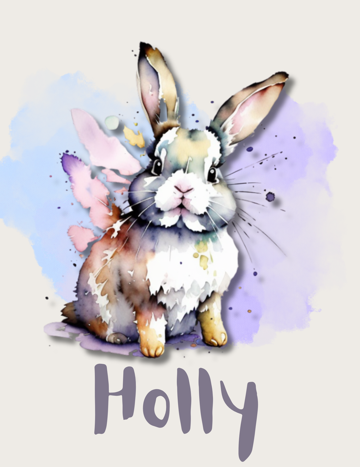 Watercolor Bunny Print - 8.5”x11”