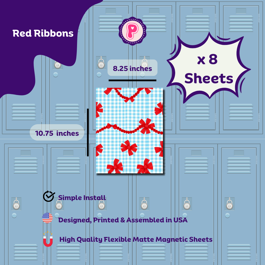 Magnetic Locker Wallpaper - Blue Gingham School & Office