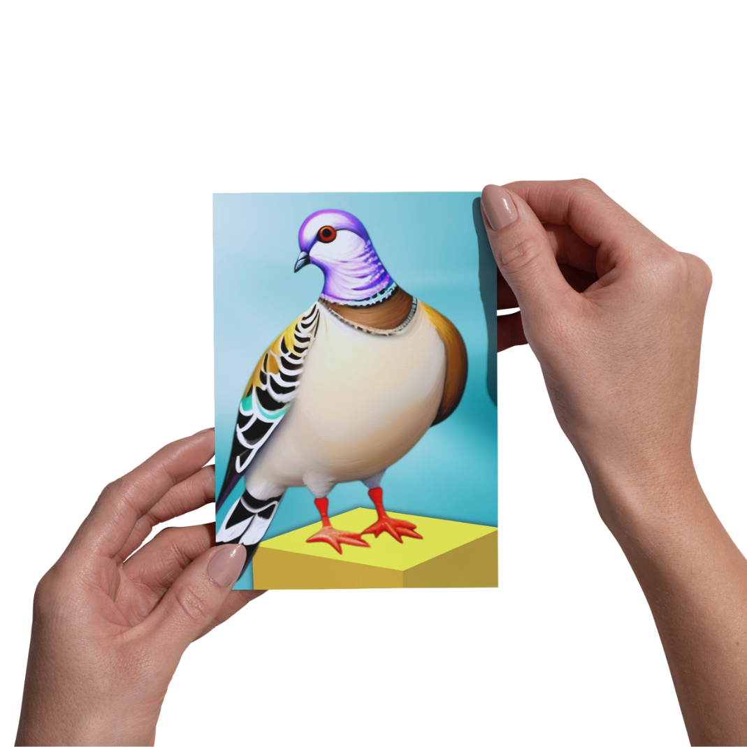 Framed Pigeon Print - Miniature Artwork