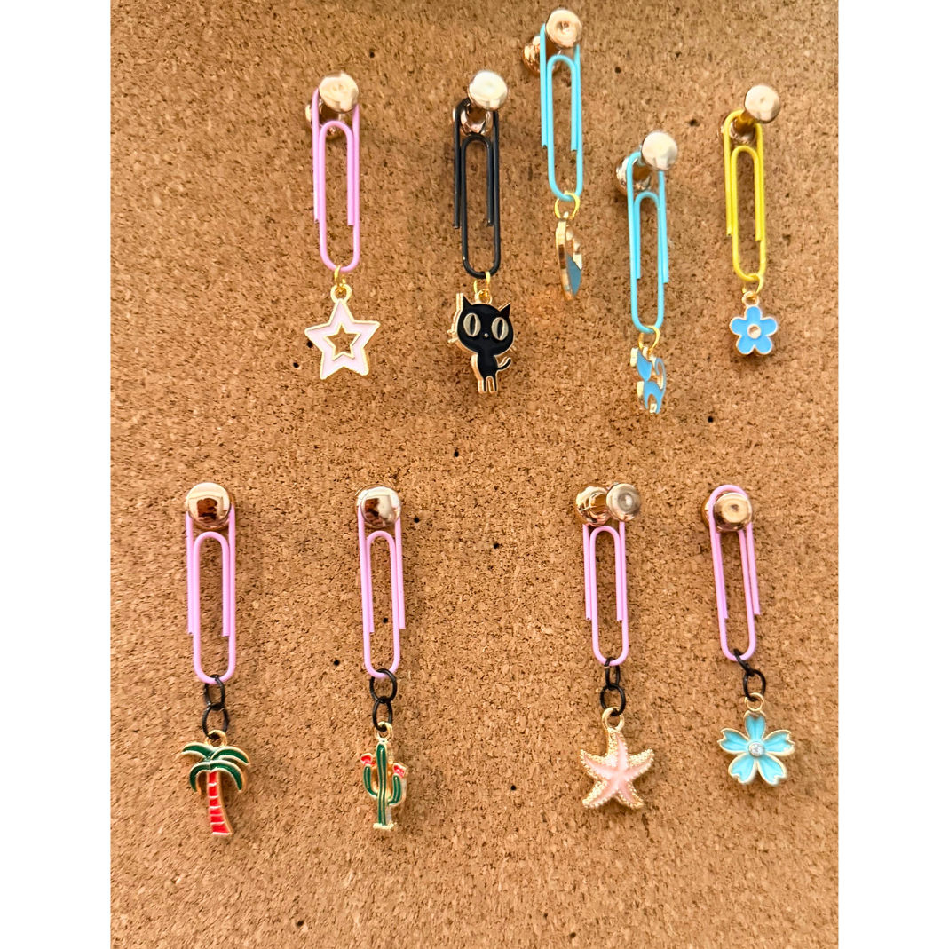 Paperclip Bookmarks with Charm - Set of 5