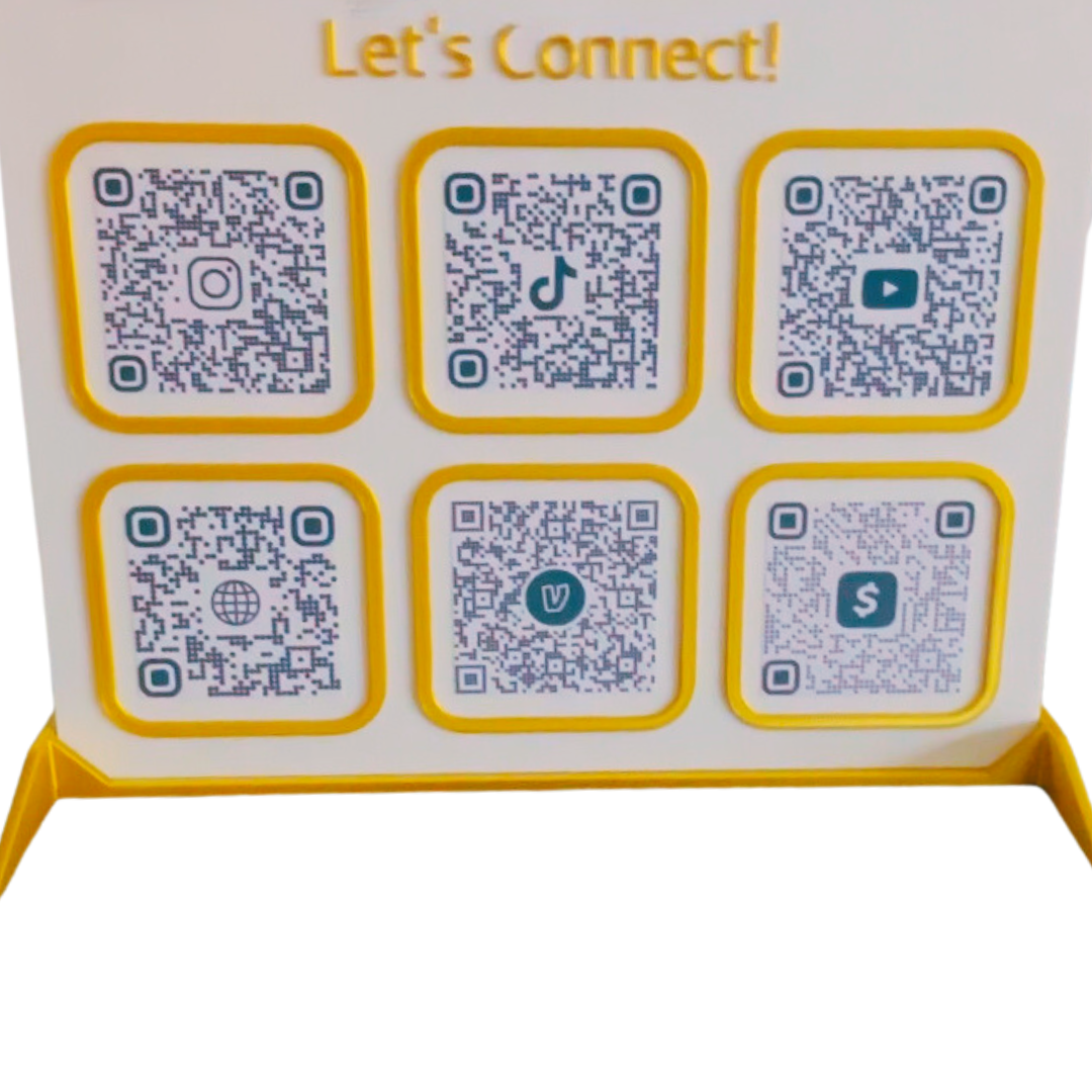 Multi QR Code Social Media & Payment Sign | Payment Sign | Custom Business Name