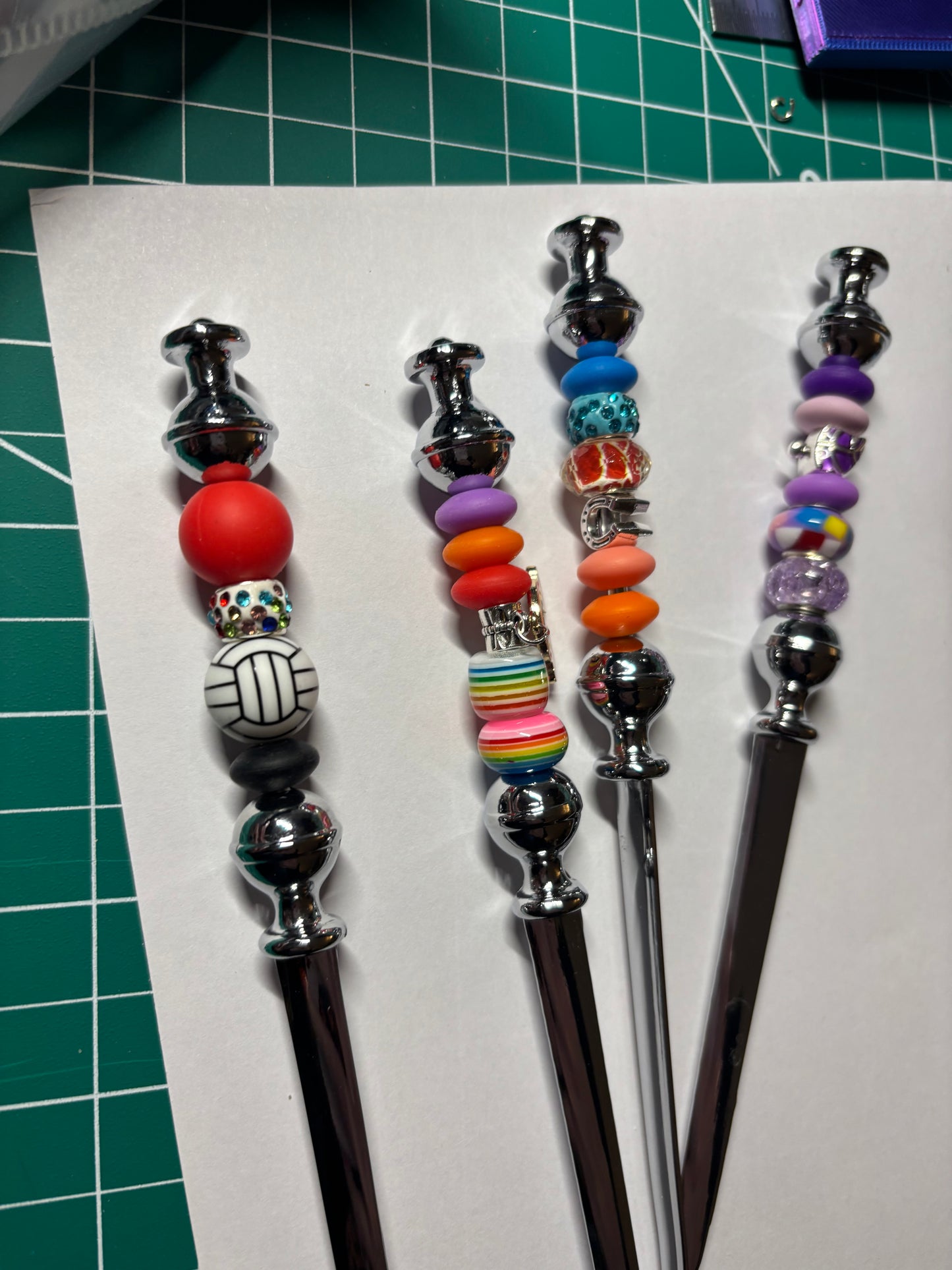 Beaded Pens / Beaded Letter Opener / Beaded Bottle Opener / Beaded Badge Reel