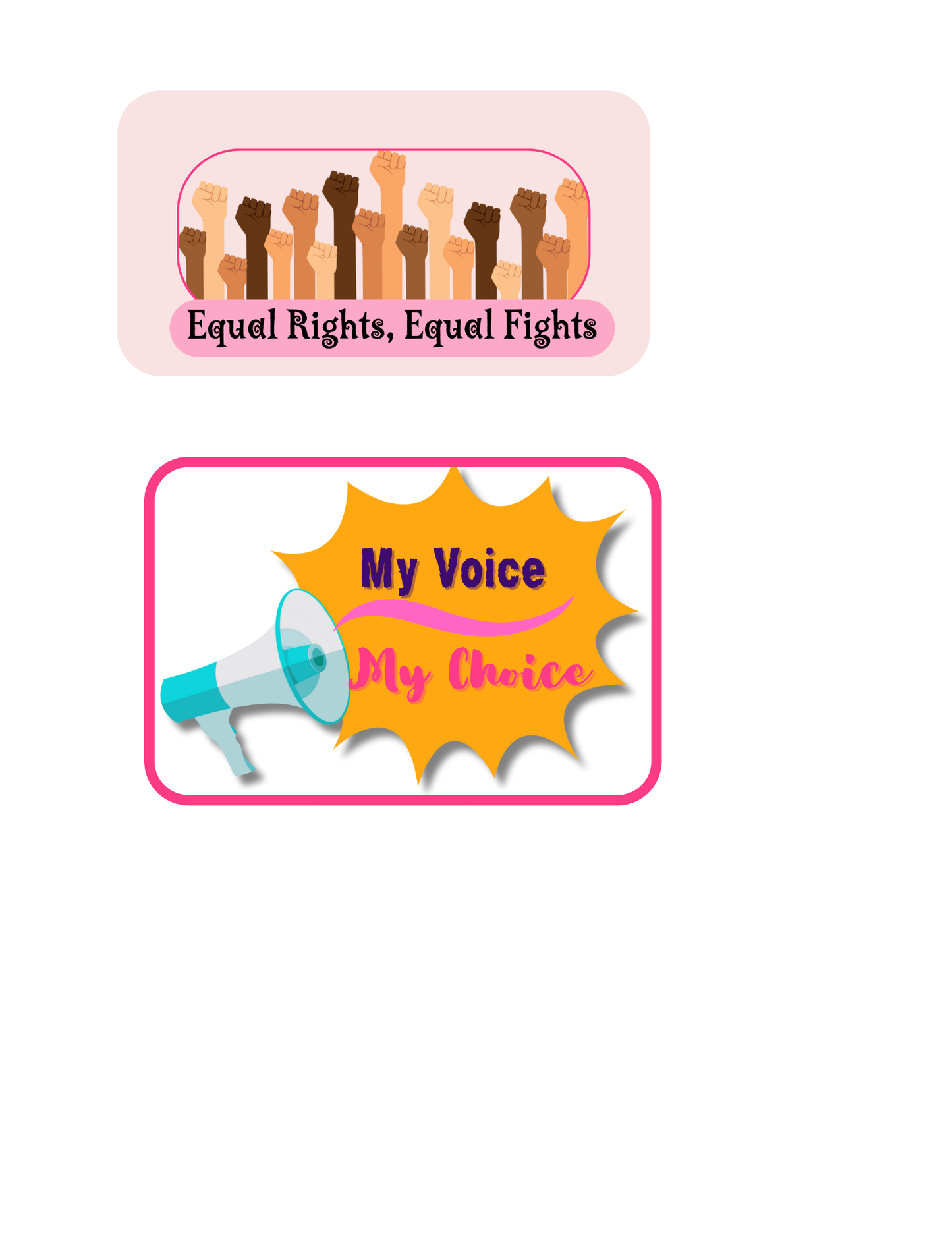100% Vinyl Sticker Pack - Women’s Rights, Rights Not Up For Debate, Equal Rights, My Voice My Choice, Women’s Empowerment