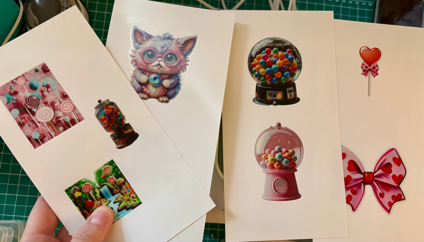 Candy Stickers - Waterproof - No Residue!