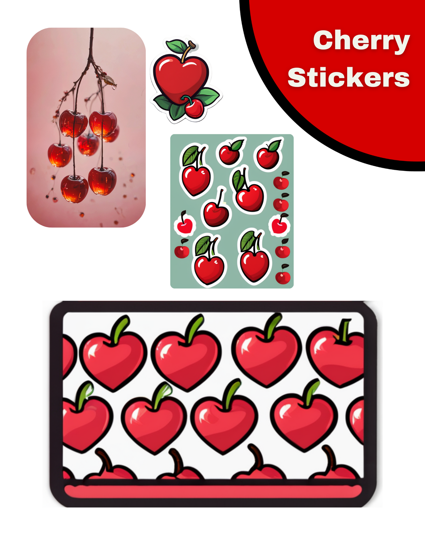 Bing Cherry Magnetic Locker Wallpaper Sheets + Stickers