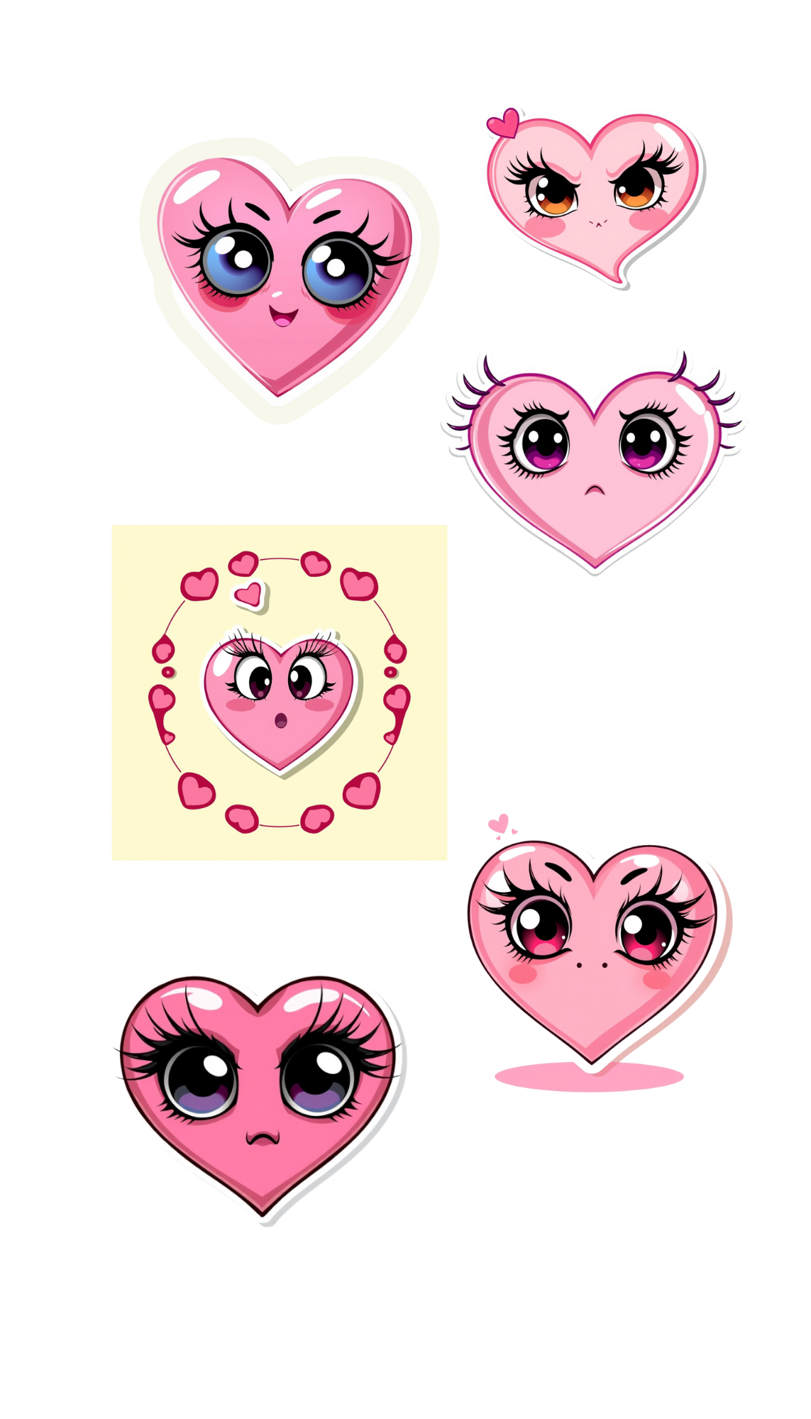 Love and Hearts Sticker Sheets - Waterproof