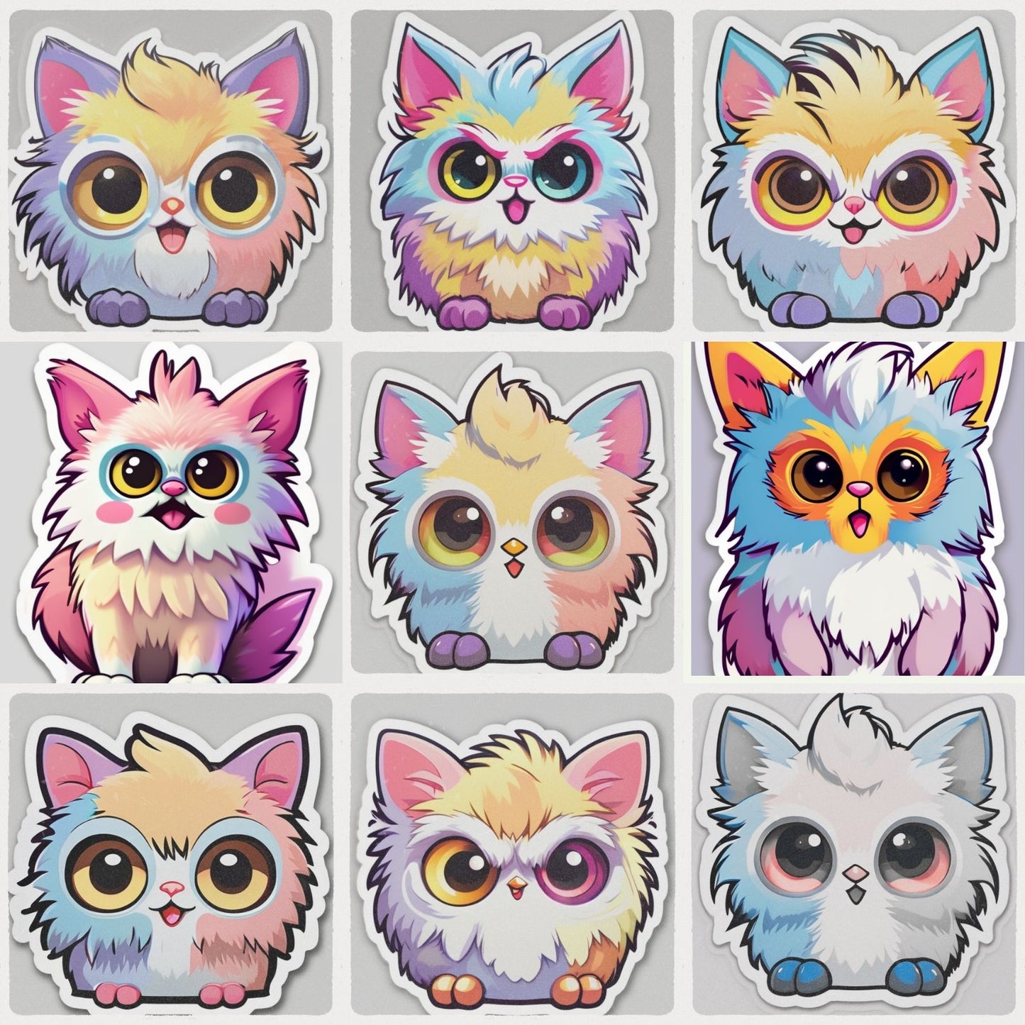 Furbittens Cartoonized Collectible Character Sticker Set - Adorable Stickers
