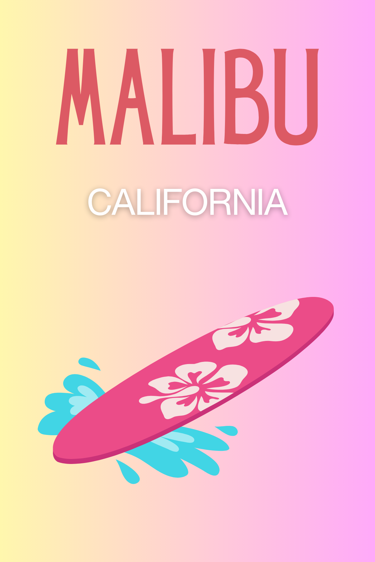 Preppy wall art - 2 Sizes - 8.5x11 inches, 4x6 inches Poster & Magnetic Formats - Florida and California Beach Prints (Set of 9 unframed)