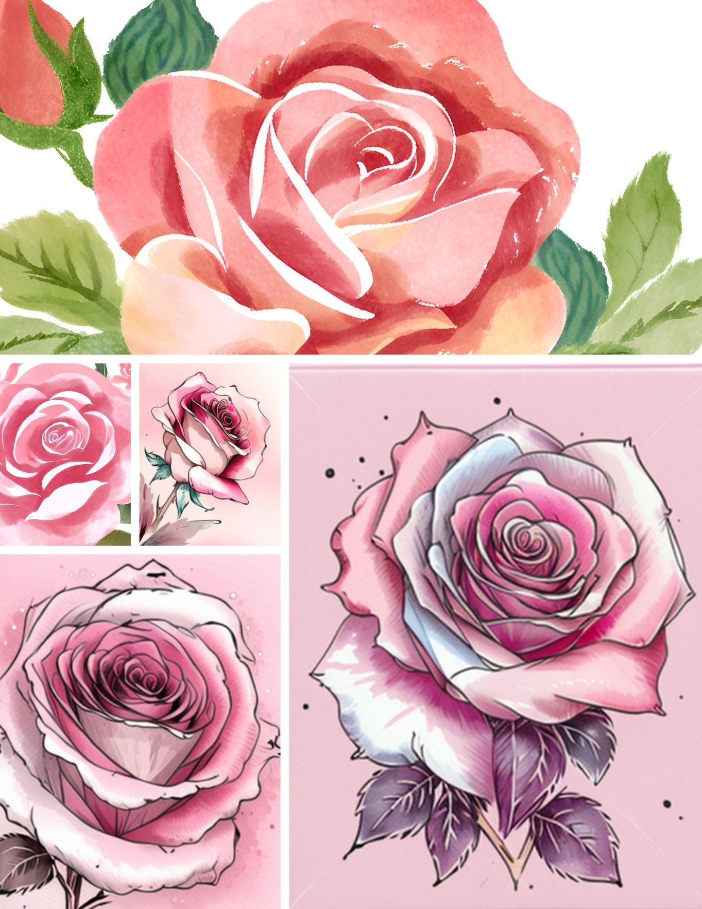 Rose Stickers - Vinyl Hand Cut