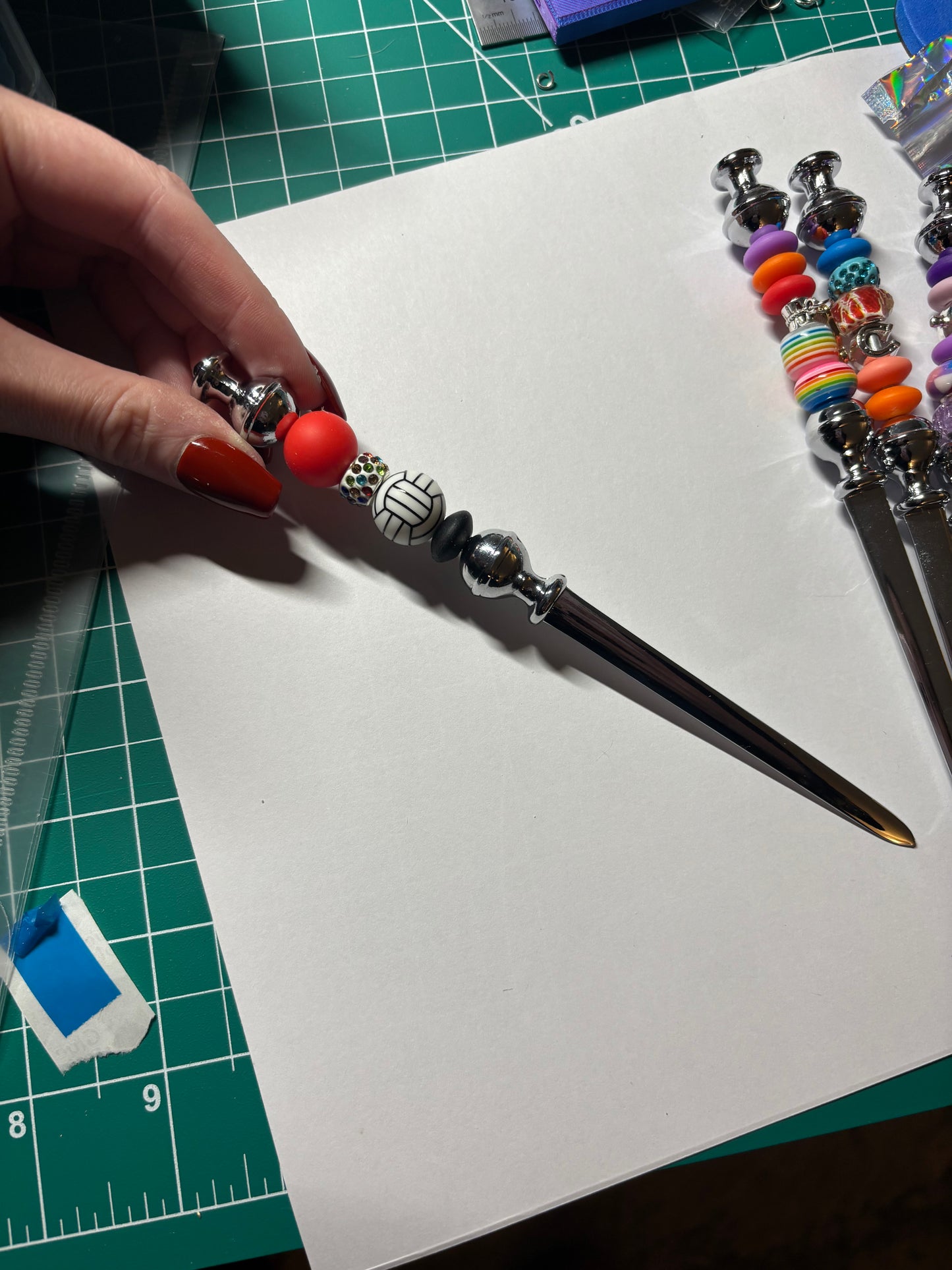 Beaded Pens / Beaded Letter Opener / Beaded Bottle Opener / Beaded Badge Reel