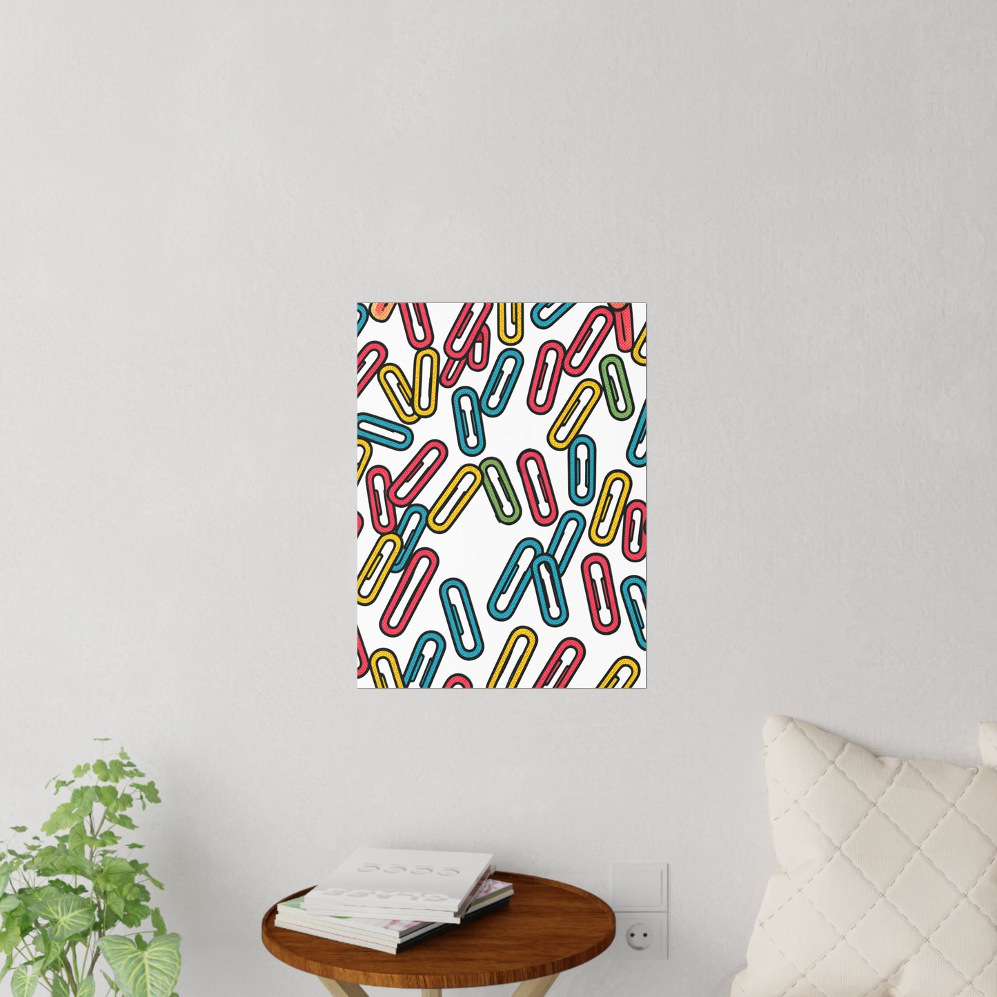 Paperclip Pattern Wall Decal — Colorful Office & Classroom Decor