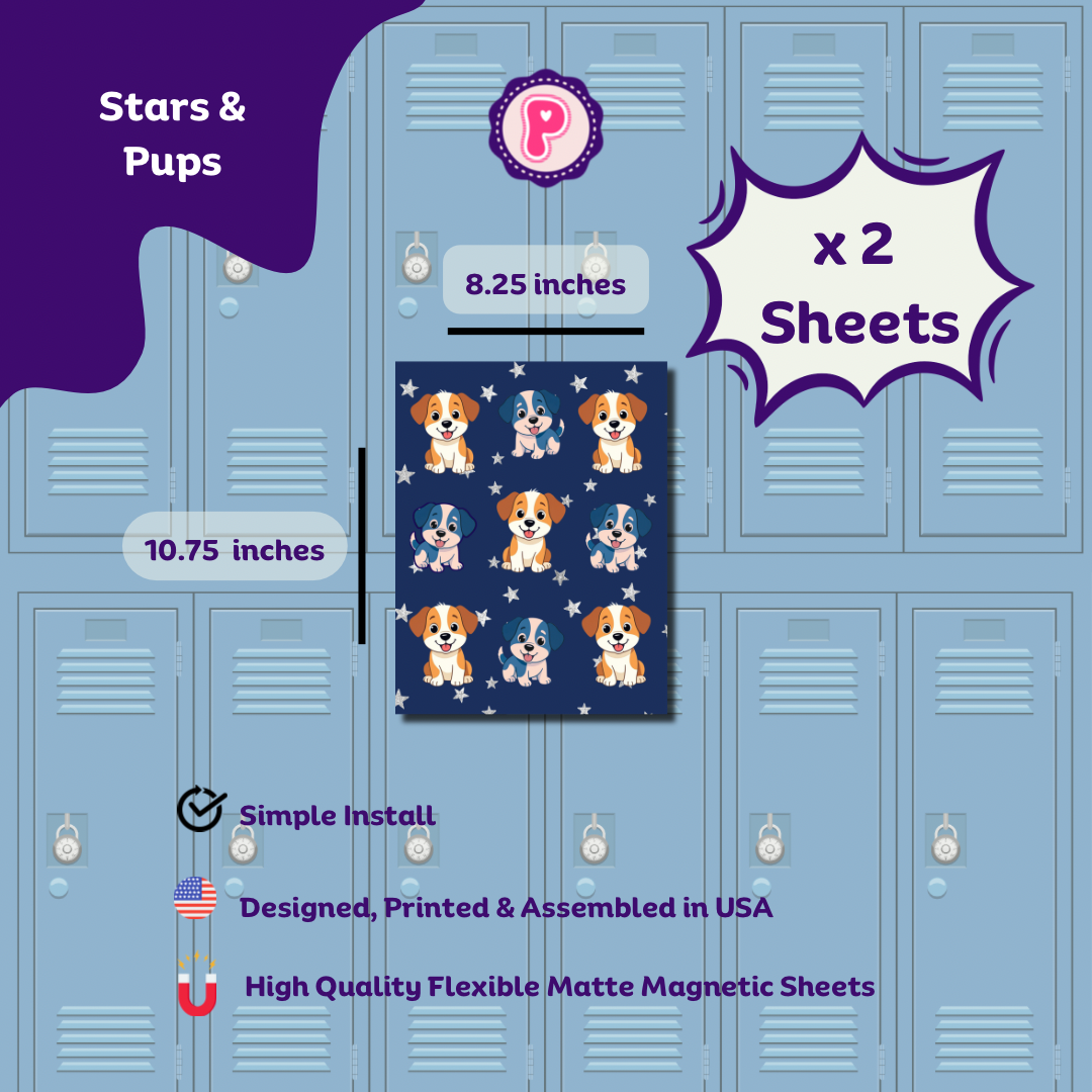 Magnetic Locker Wallpaper - Back To School Animals 2