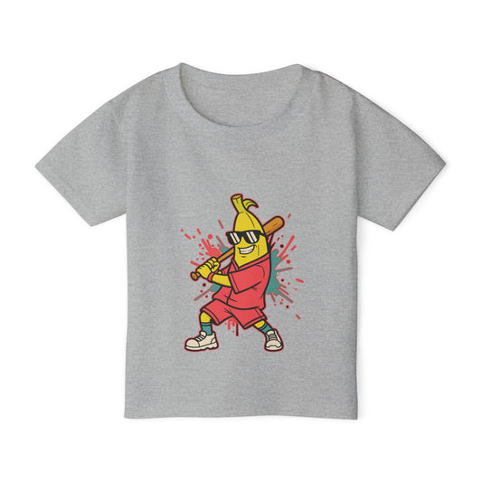 Toddler T‑Shirt — Cool Banana Baseball Player Graphic Tee for Kids