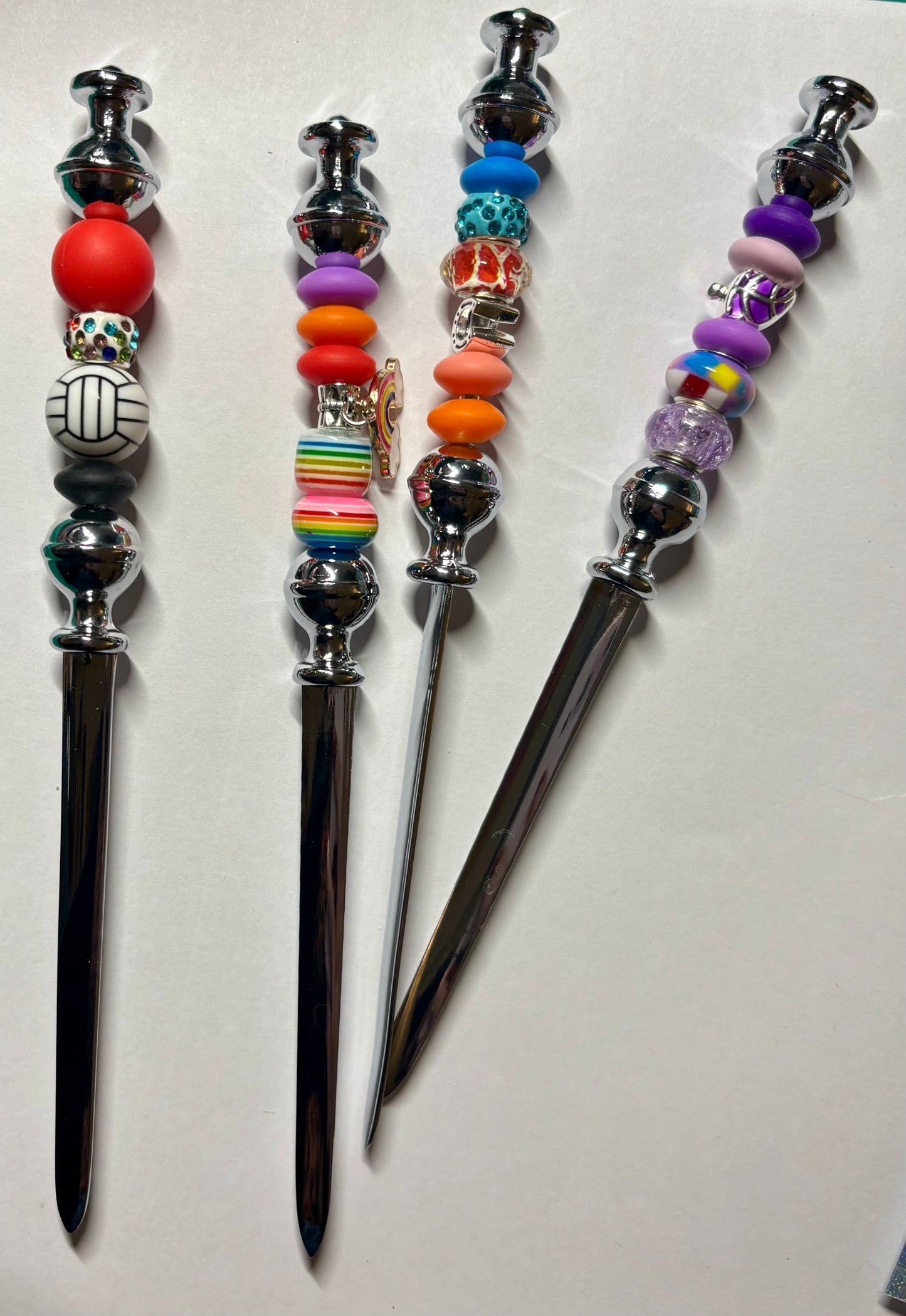 Beaded Pens / Beaded Letter Opener / Beaded Bottle Opener / Beaded Badge Reel