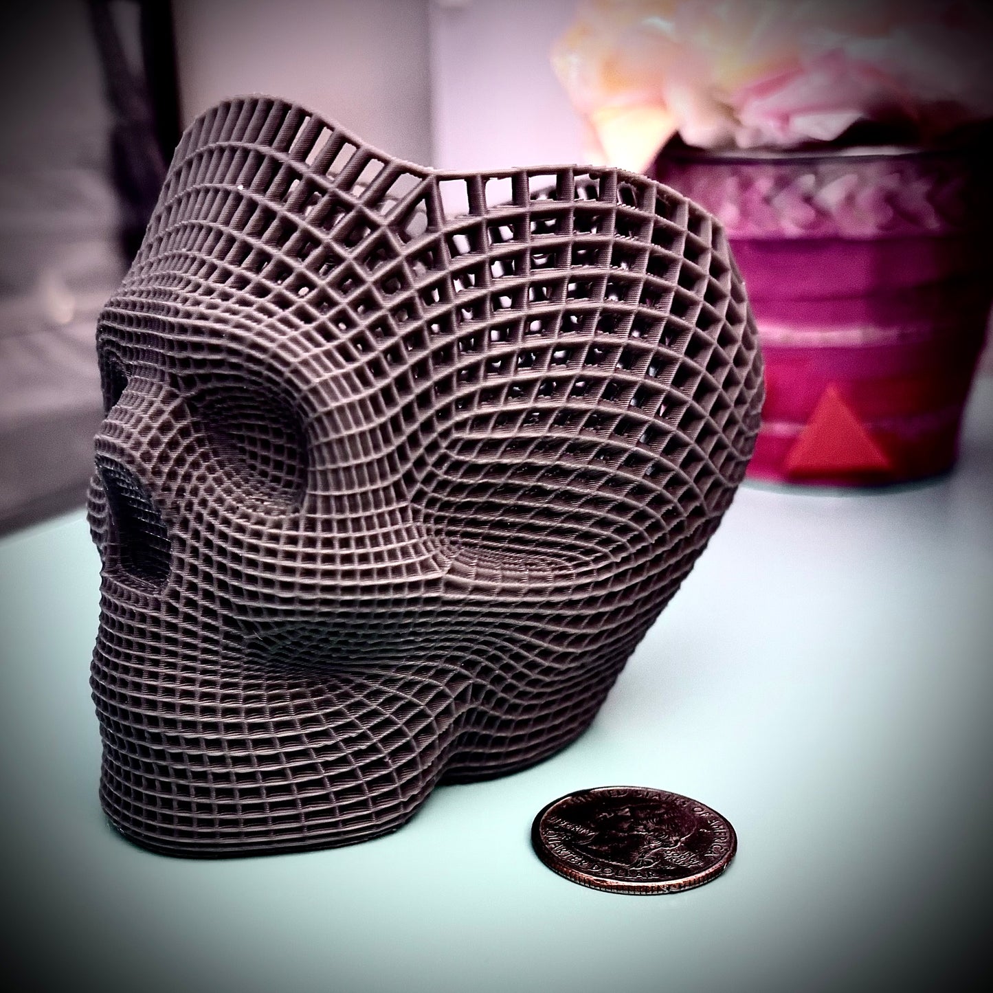 Skull Pen Holder / Desktop Pen Holder / Skull Pencil Holder - Desk Organizer, Bathroom Organizer - Multiple Color Options