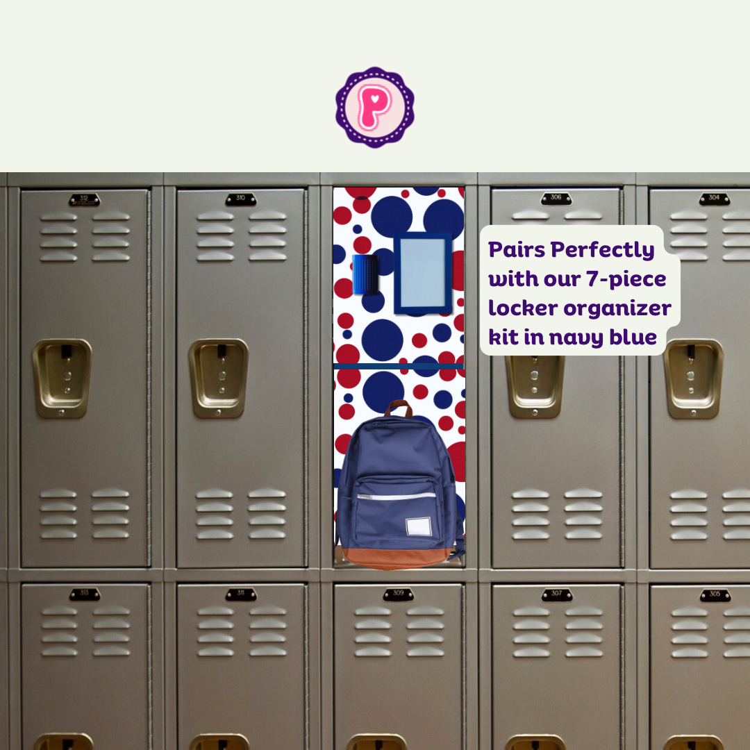 Magnetic Locker Wallpaper - Navy and White
