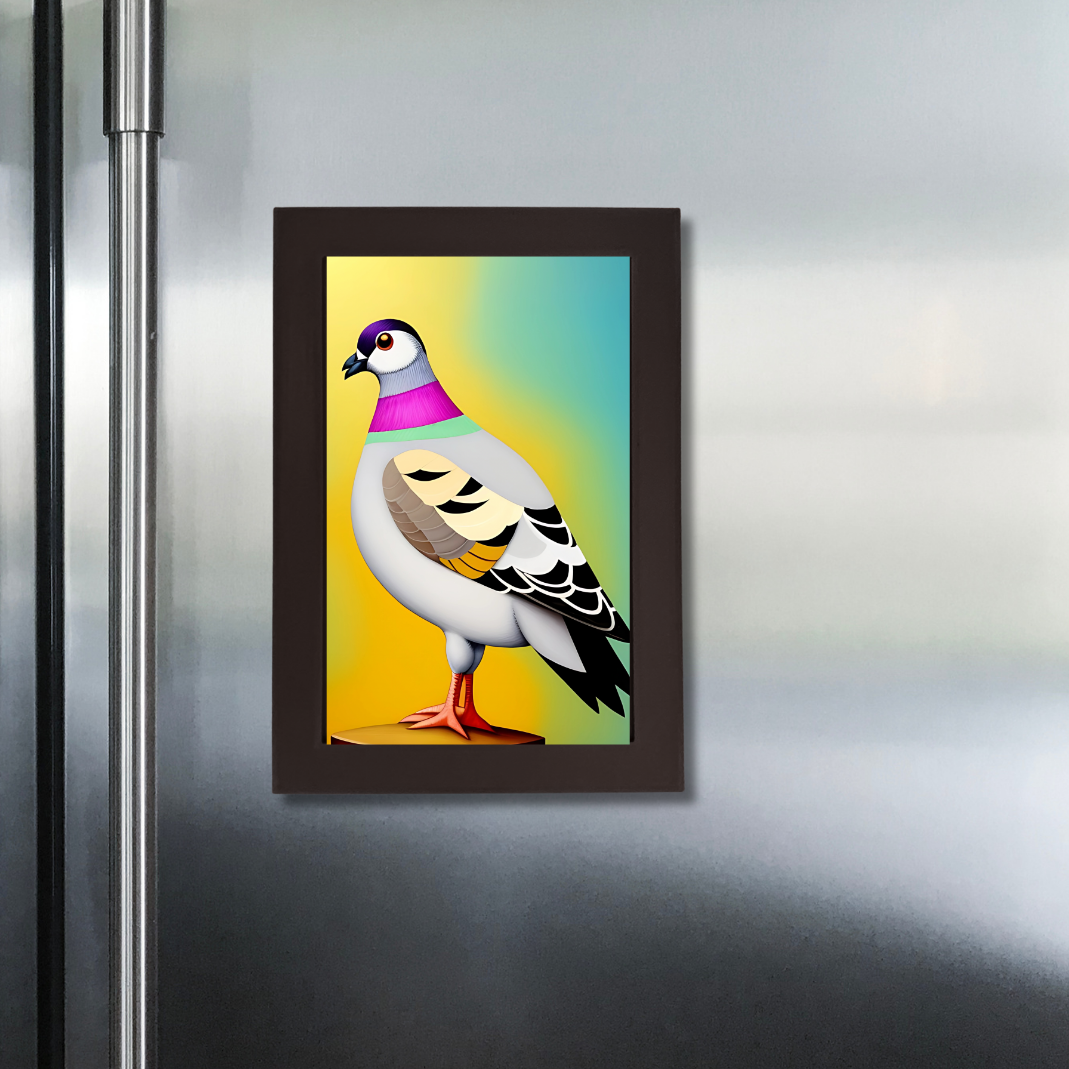 Framed Pigeon Print - Miniature Artwork