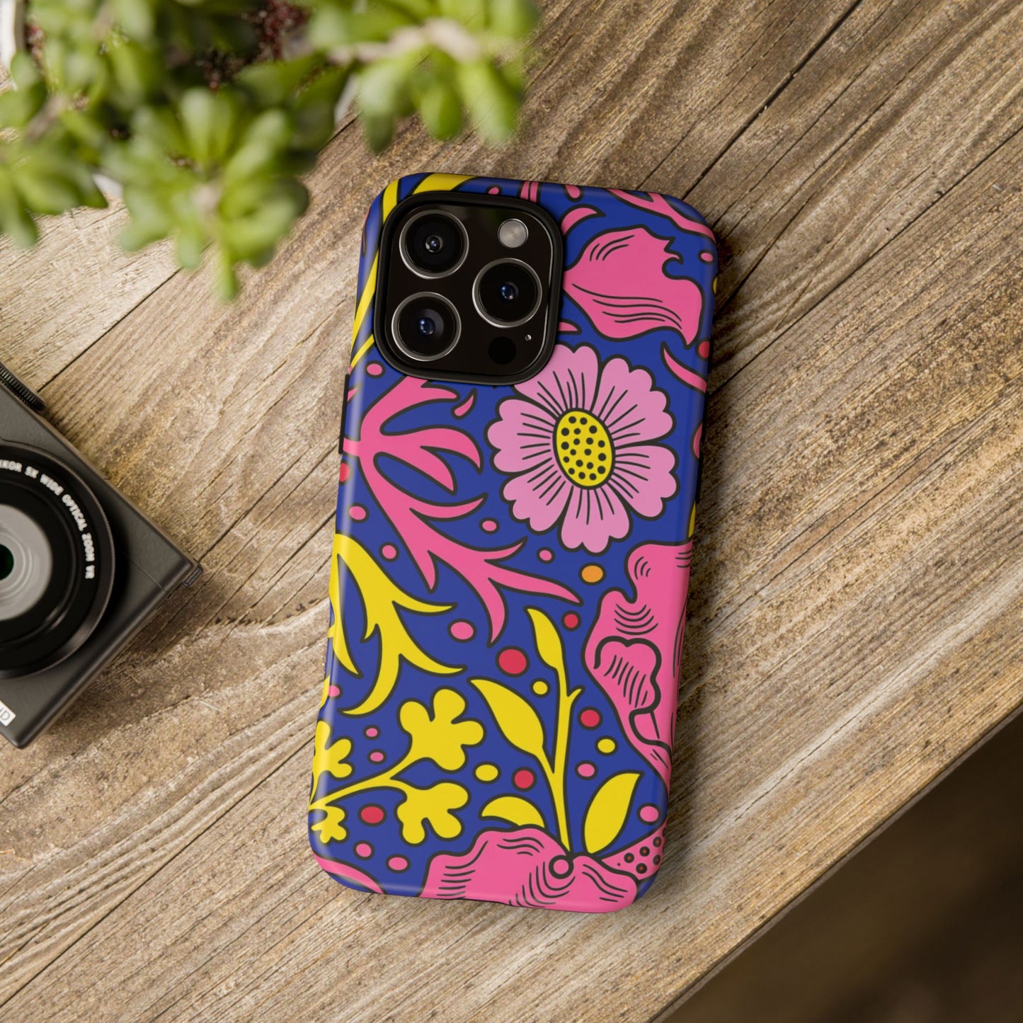 Floral Pop Tough Case — Bright Pink & Yellow Floral Phone Cover
