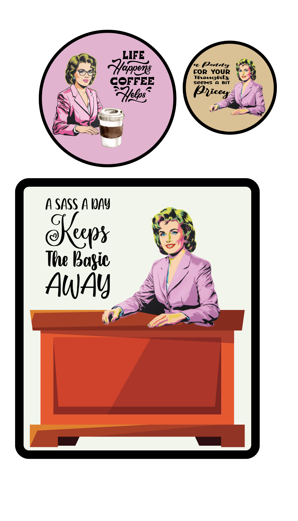 Sarcastistickers - Spread the joy of being a woman in sticker format!
