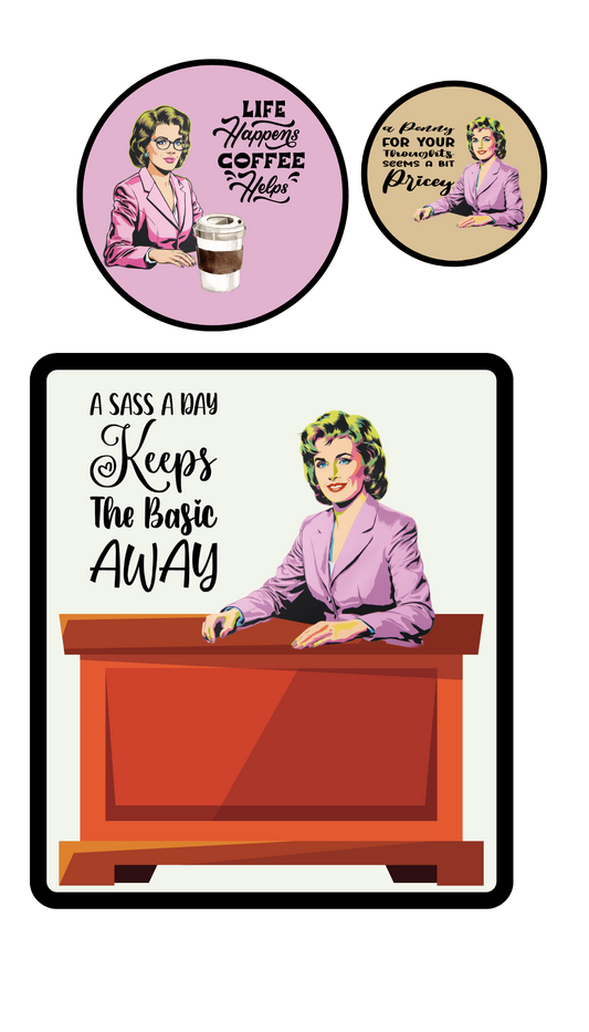 Sarcastistickers - Spread the joy of being a woman in sticker format!