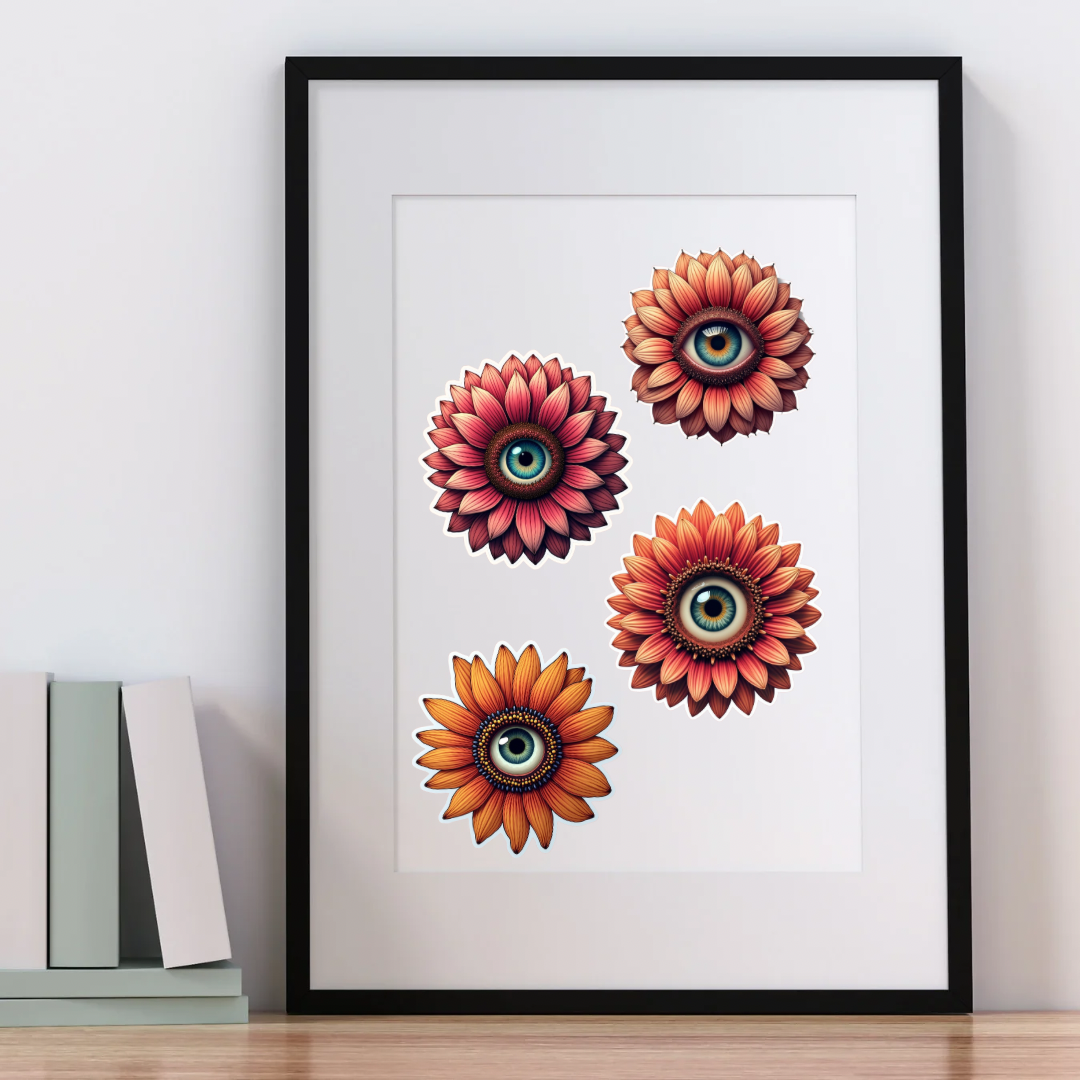 Eye Flower Temporary Sticker Set