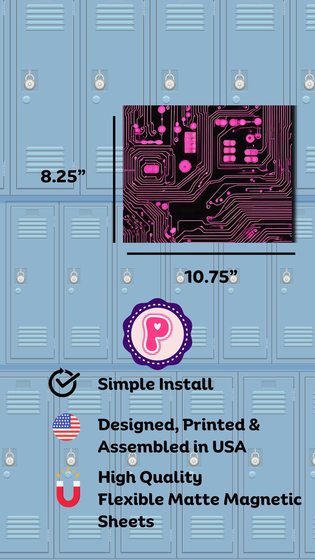 Magnetic Locker Wallpaper Back to School Collection