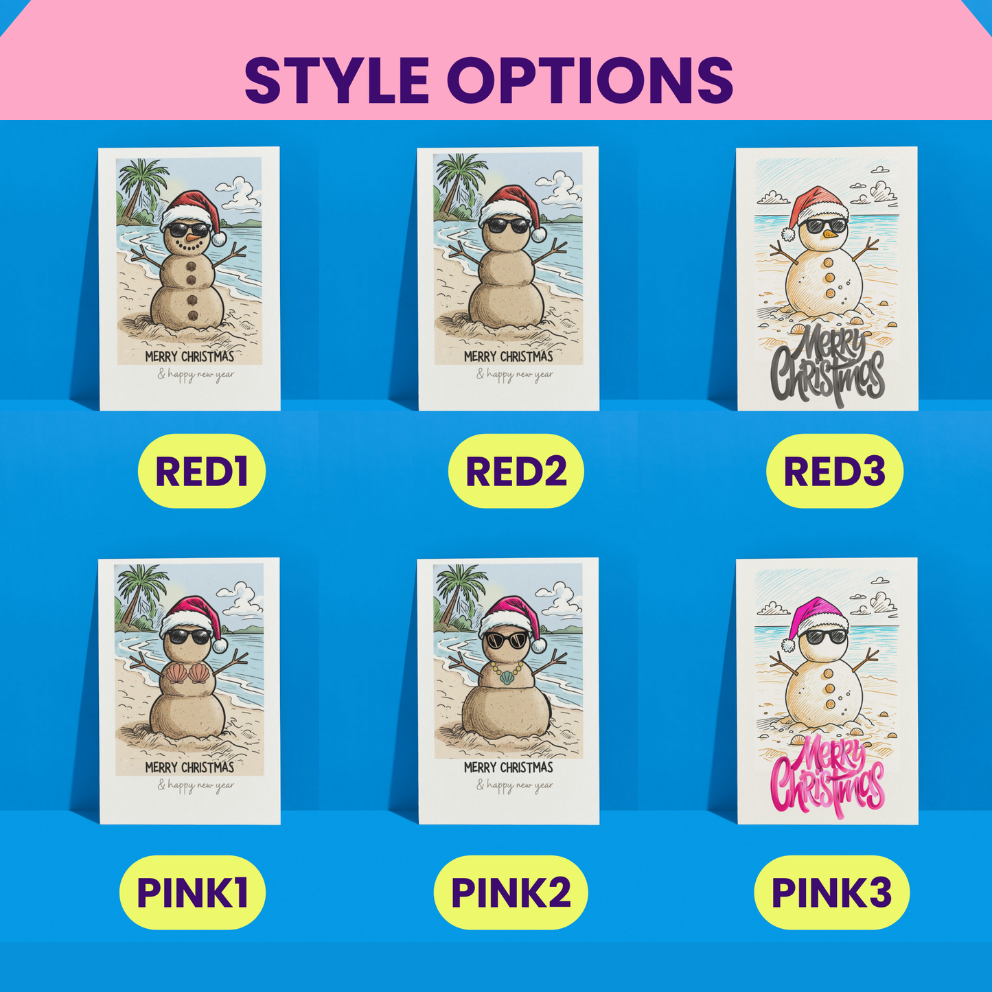 Christmas Sand Snowman Card