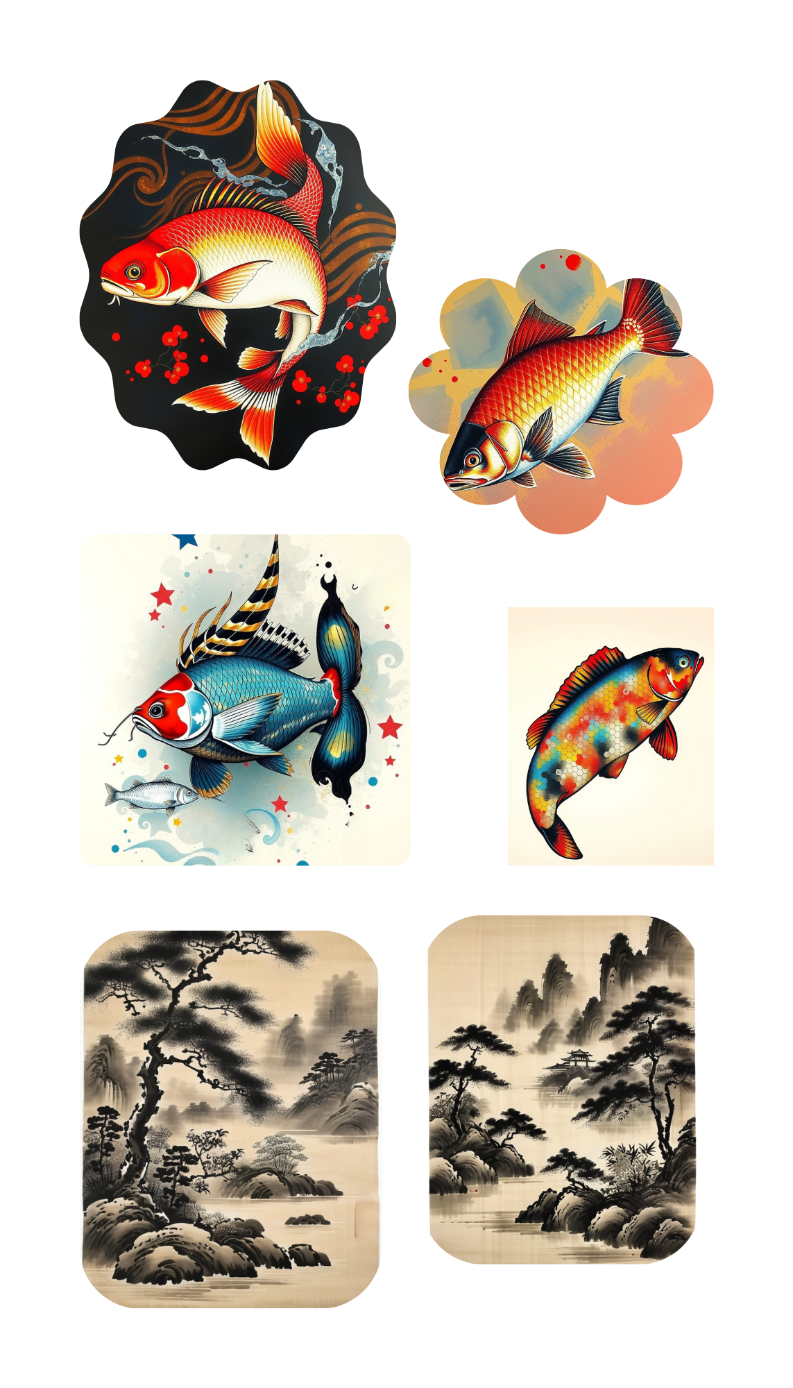 Sticker Sheets - Waterproof - Kids, California, Love or Japanese Art theme