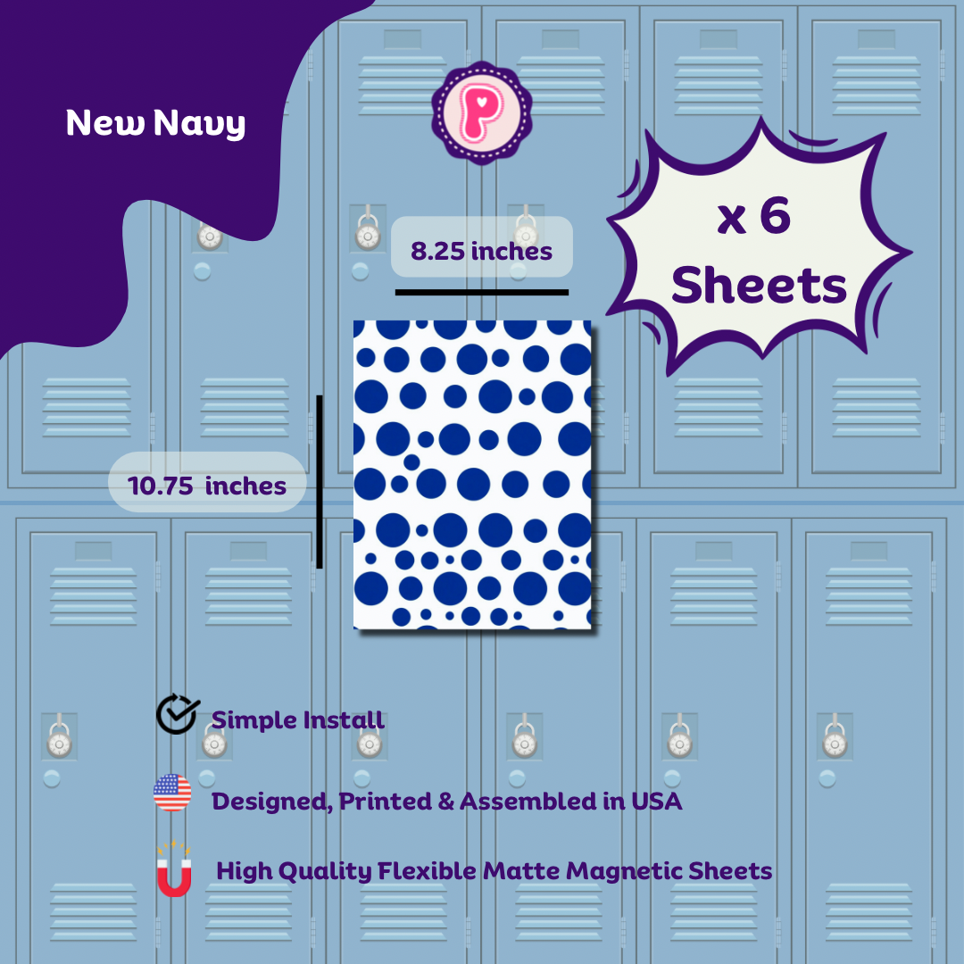 Magnetic Locker Wallpaper - Navy and White