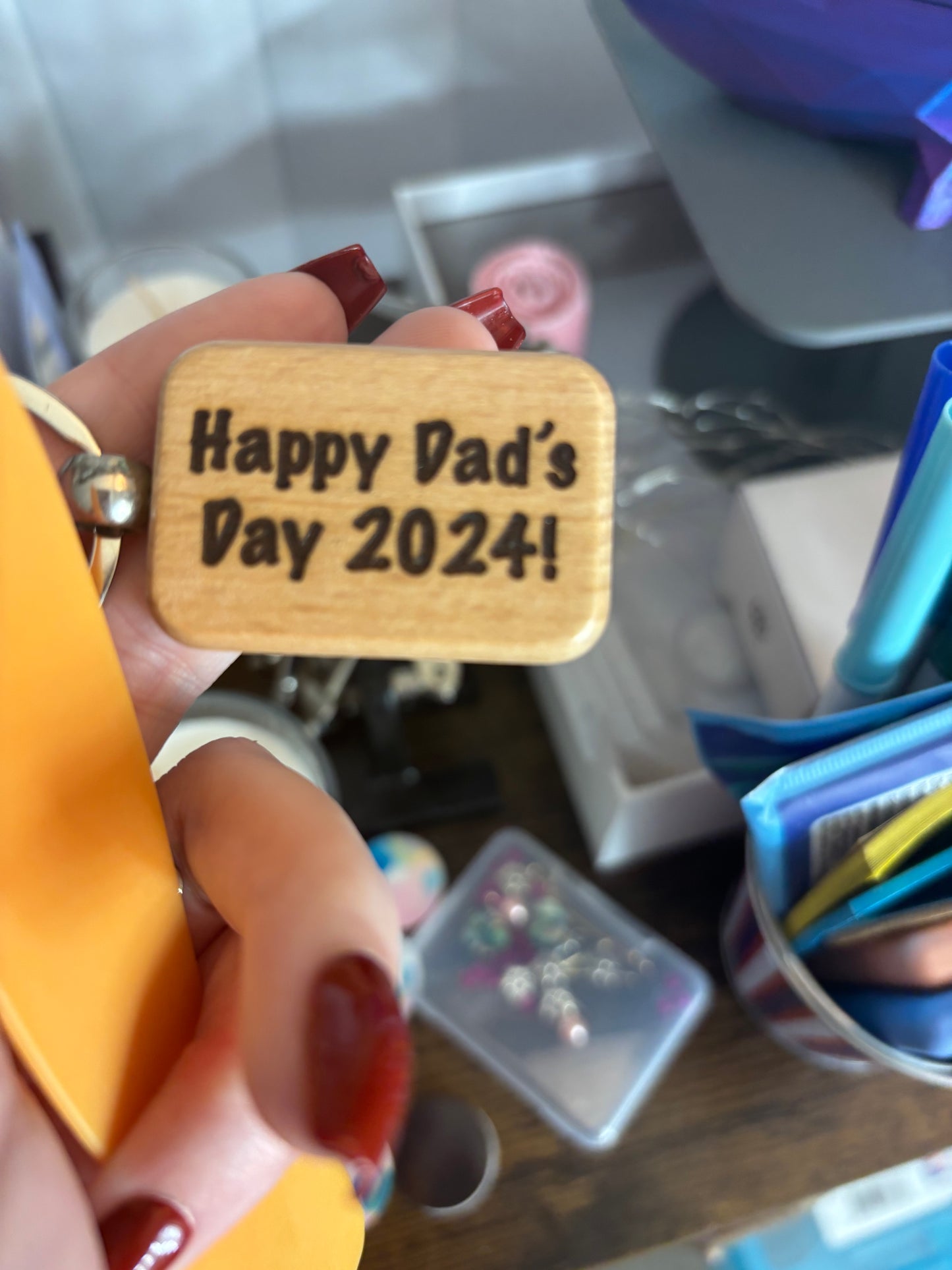 Personalized Beaded Keyring Laser Engraved