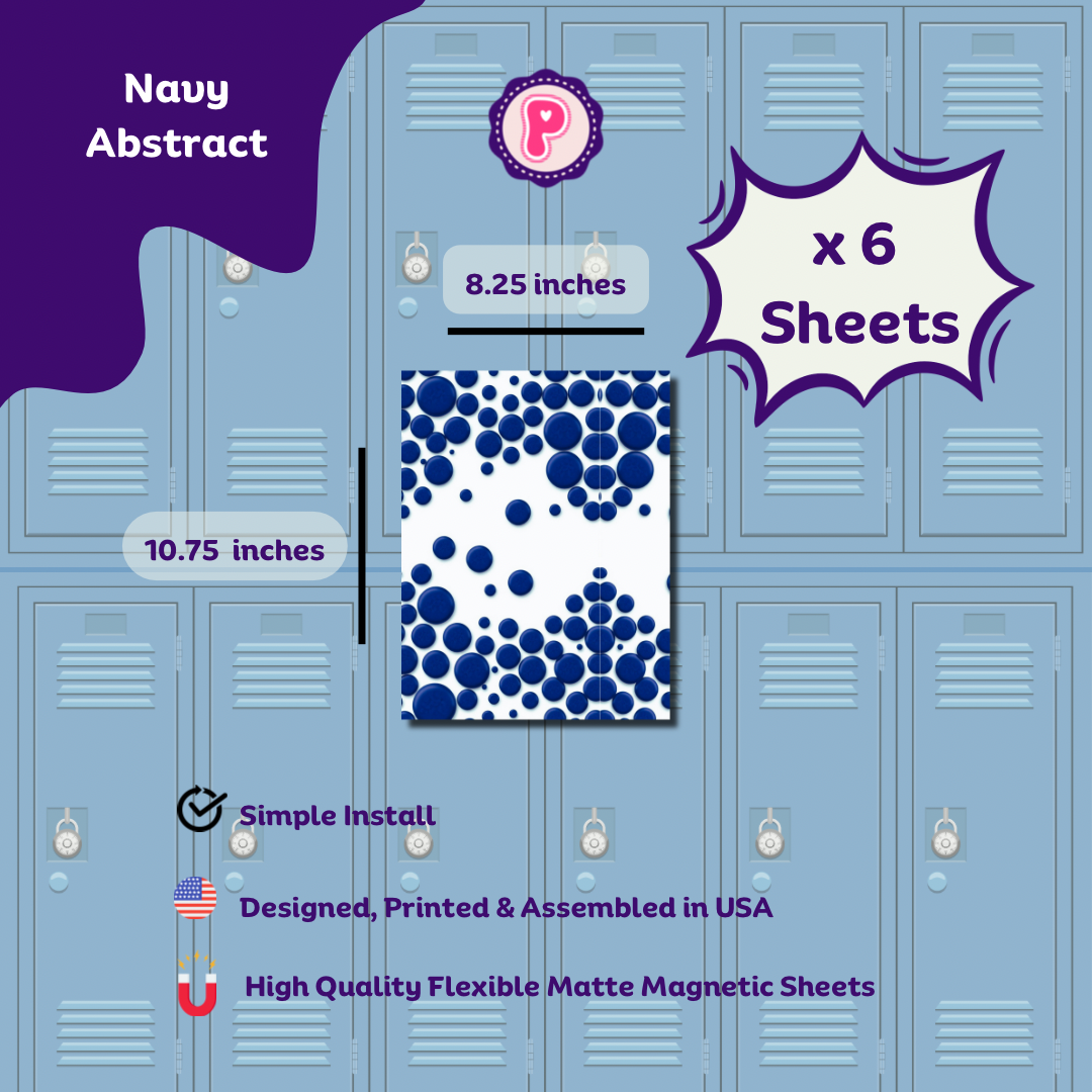 Magnetic Locker Wallpaper - Navy and White