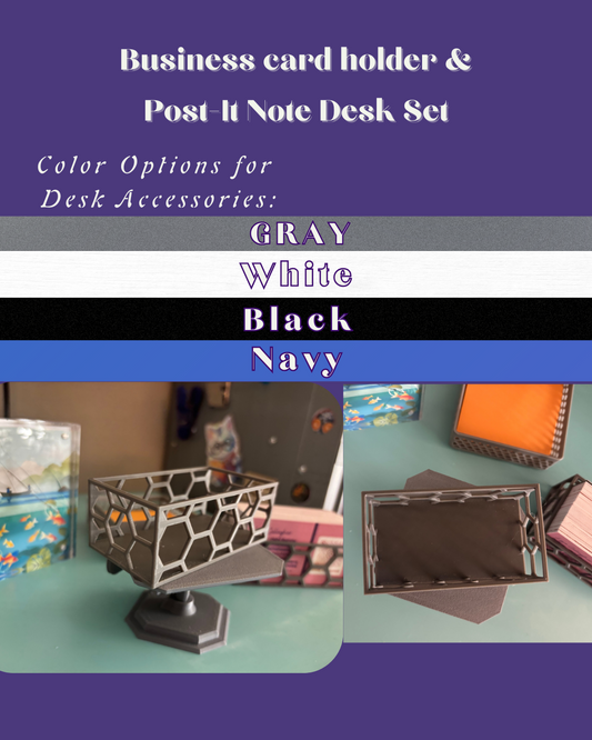 2 Piece Desk Set - Business Card Holder & Post-It Note Holder
