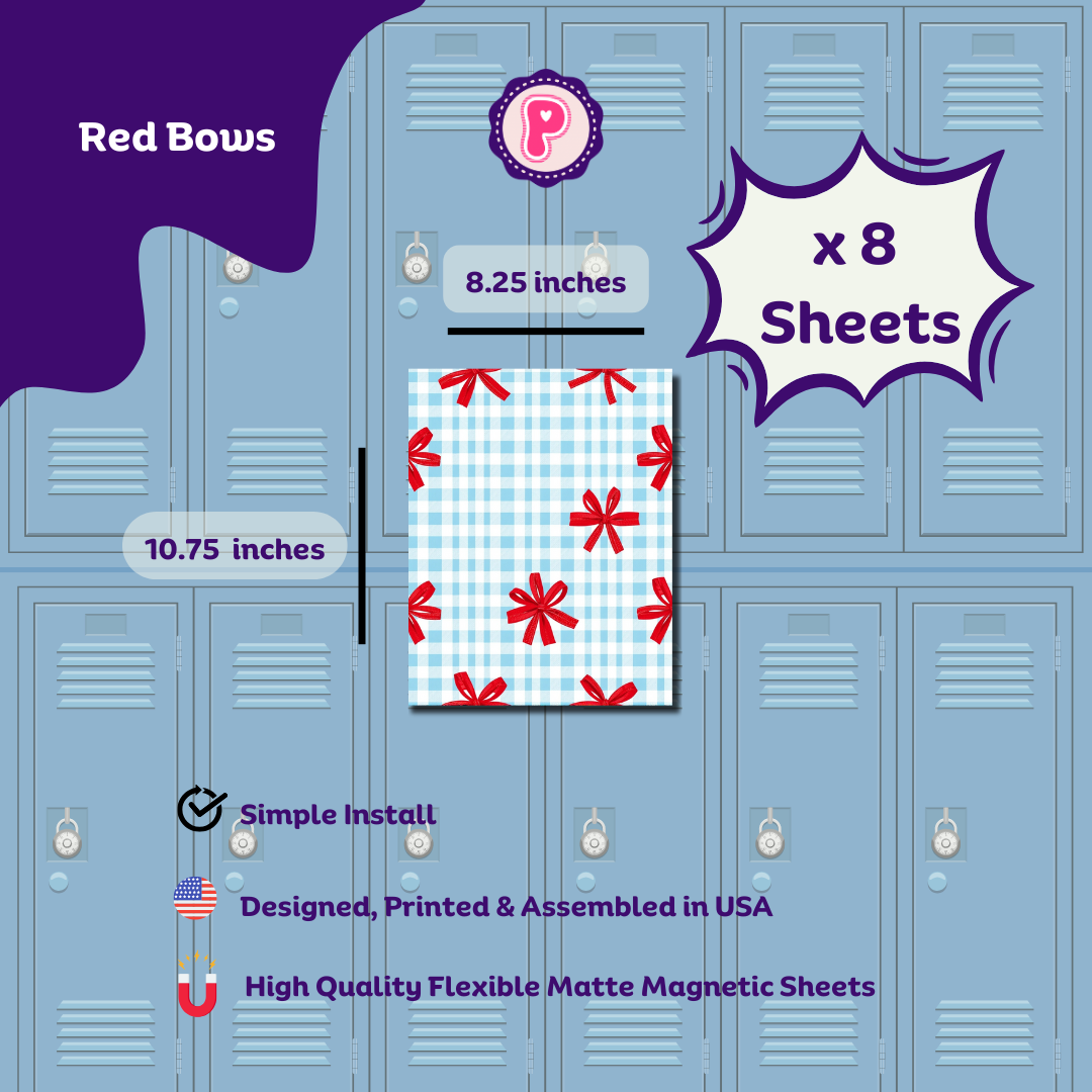 Magnetic Locker Wallpaper - Blue Gingham School & Office