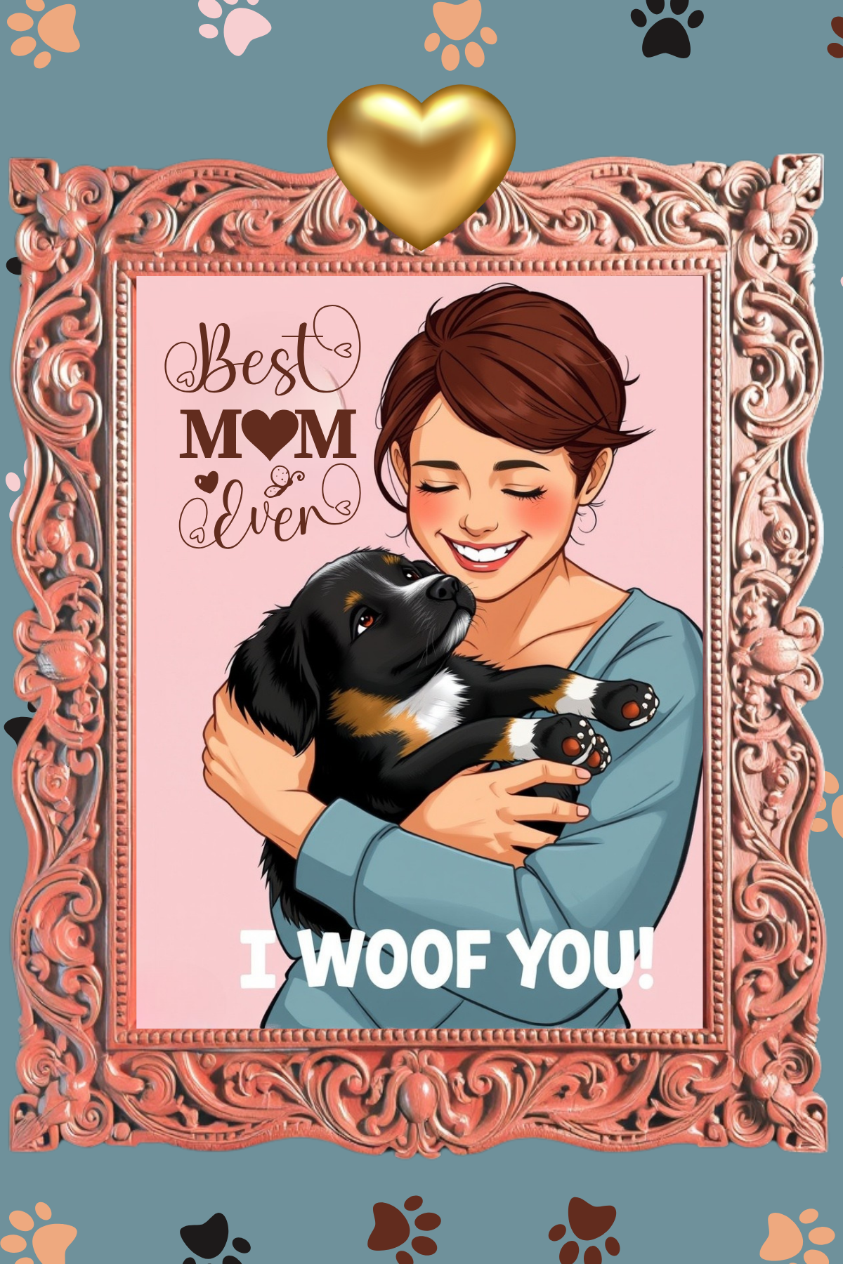 Dog Mom “I Woof You!” Mother’s Day Card