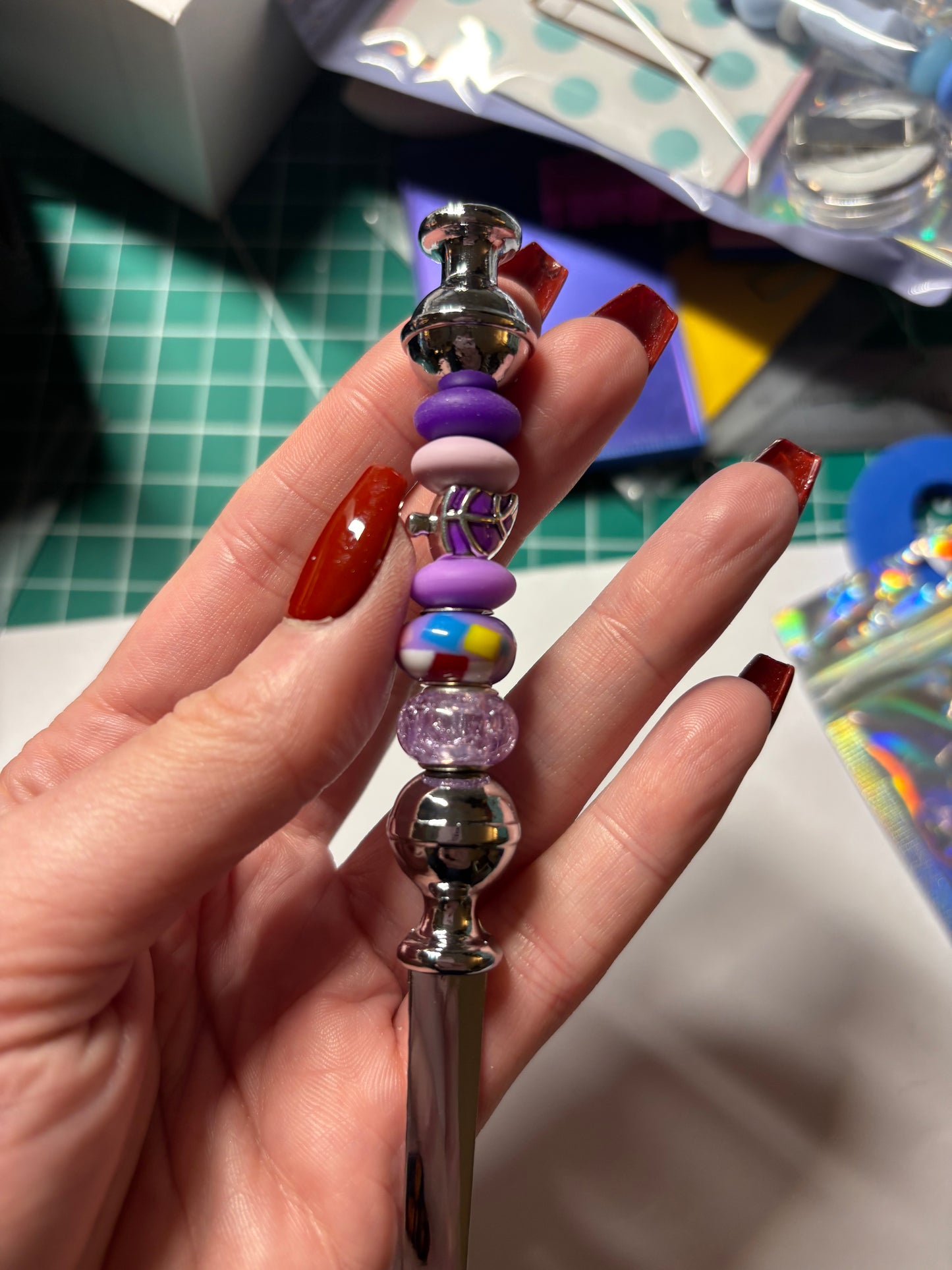 Beaded Pens / Beaded Letter Opener / Beaded Bottle Opener / Beaded Badge Reel