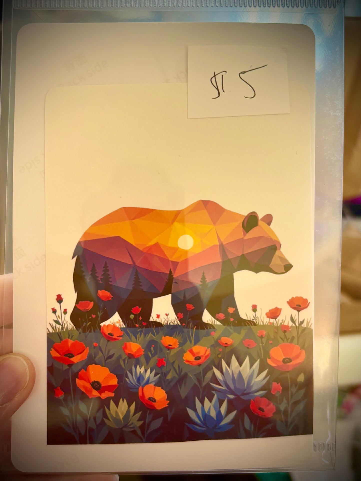 California Bear and Poppy Matte Vinyl Stickers