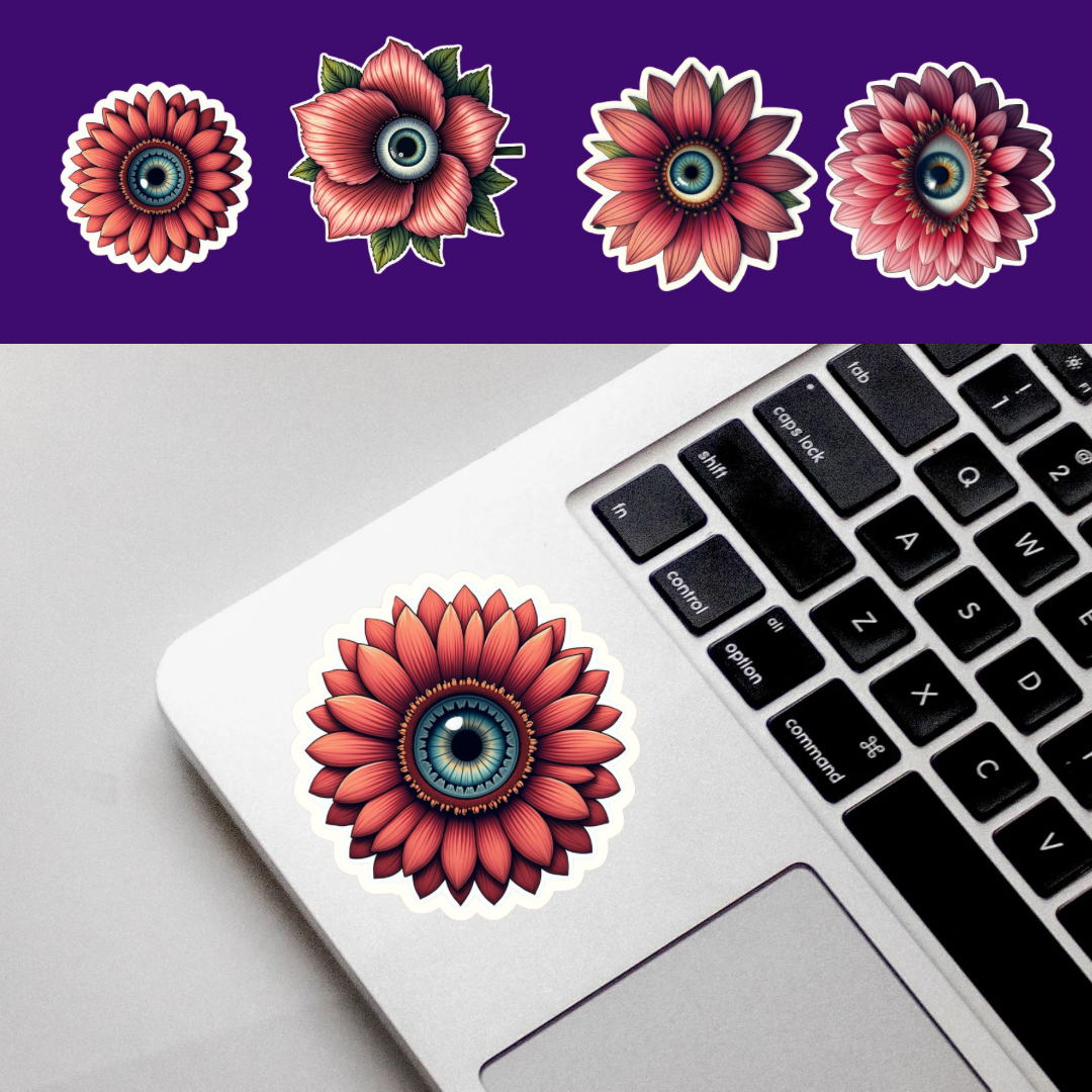 Eye Flower Temporary Sticker Set
