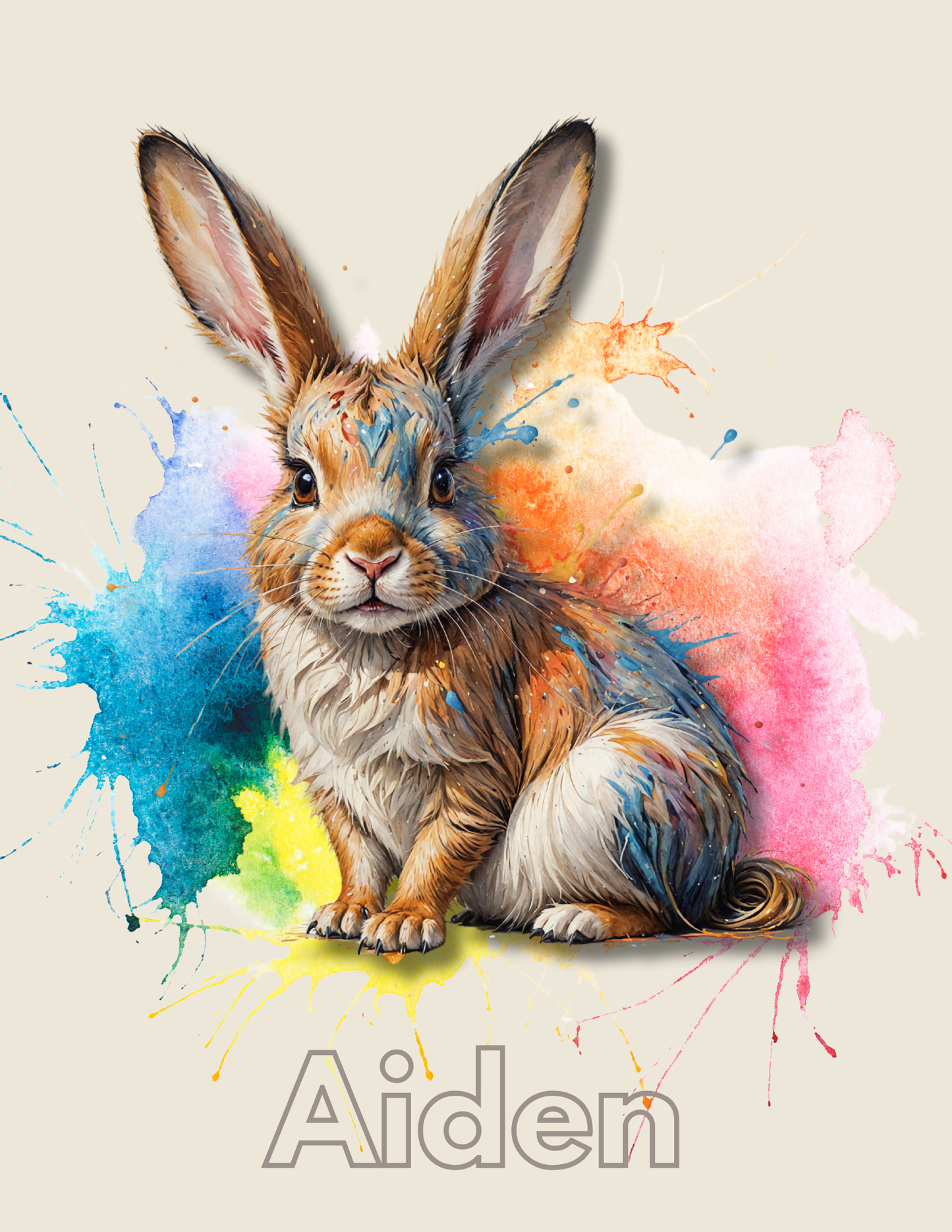 Watercolor Bunny Print - 8.5”x11”